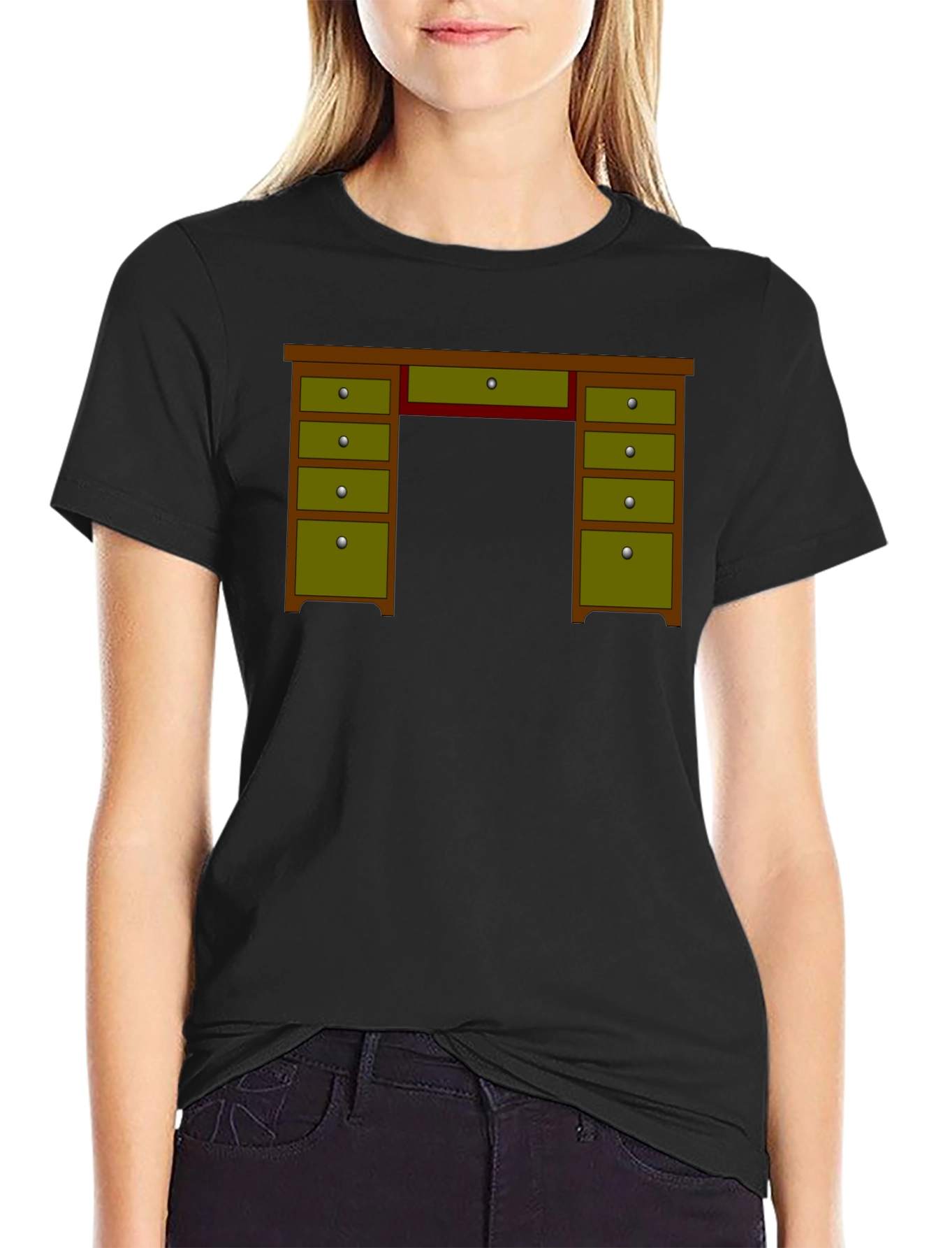 Novelty Desk Graphic T-Shirt - Office Humor Tee