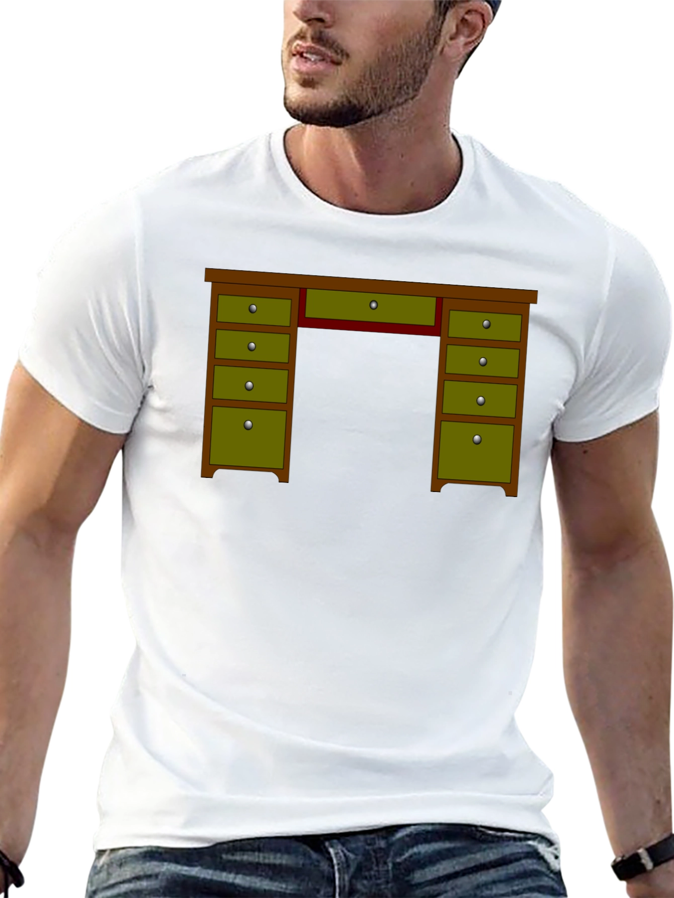 Novelty Desk Graphic T-Shirt - Office Humor Tee