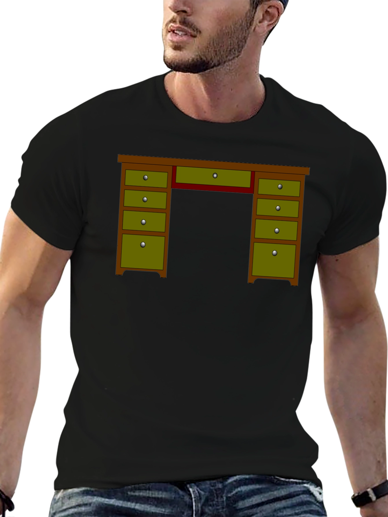 Novelty Desk Graphic T-Shirt - Office Humor Tee