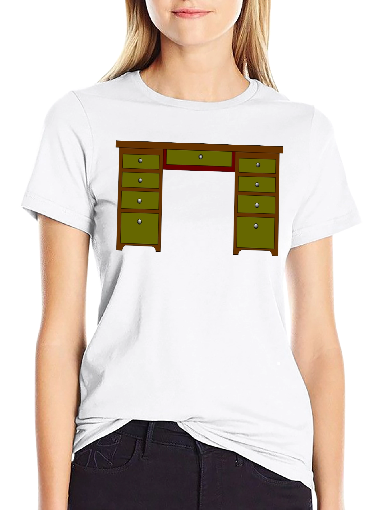 Novelty Desk Graphic T-Shirt - Office Humor Tee