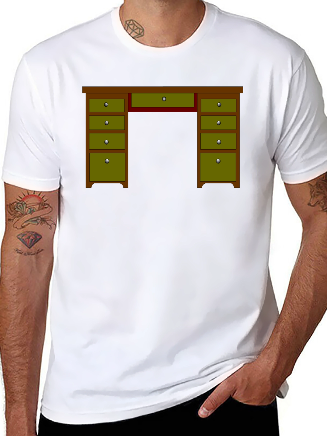 Novelty Desk Graphic T-Shirt - Office Humor Tee