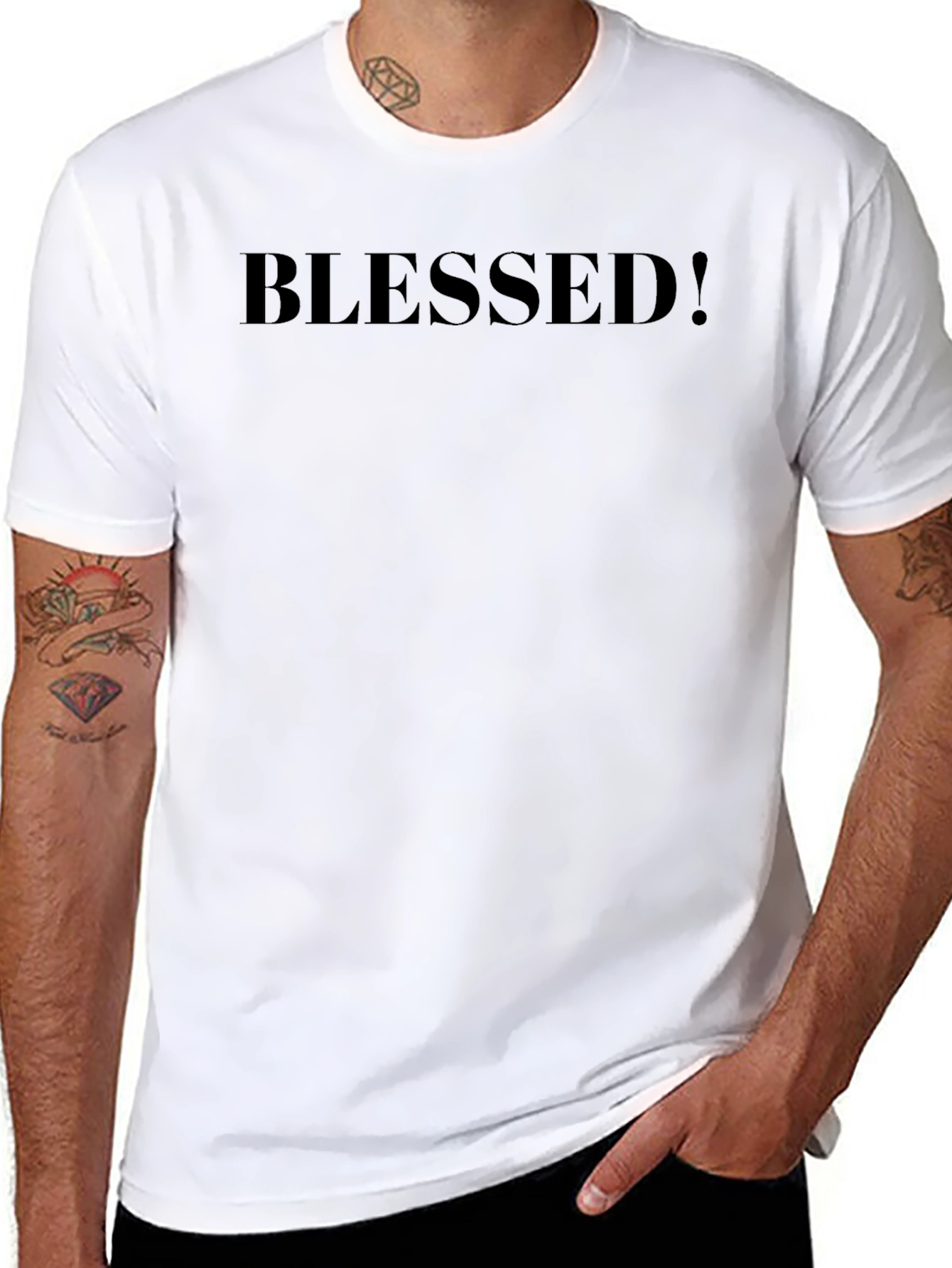 Blessed! Graphic Print Mens T-Shirt - Black