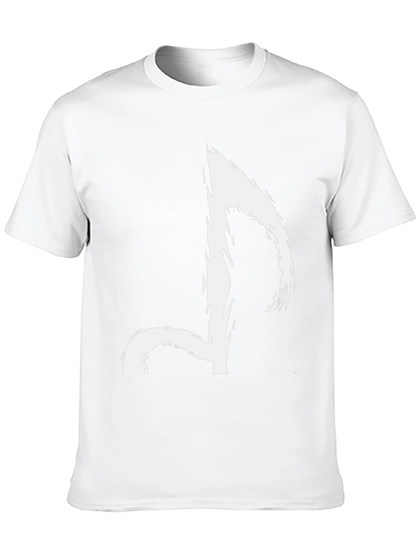 Abstract Music Note Graphic Tee - Black Casual T-Shirt