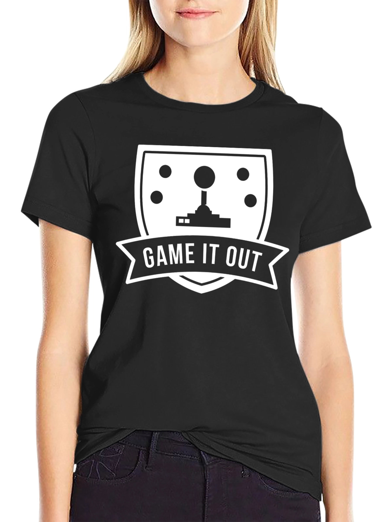 Game It Out Black T-Shirt - Retro Gaming