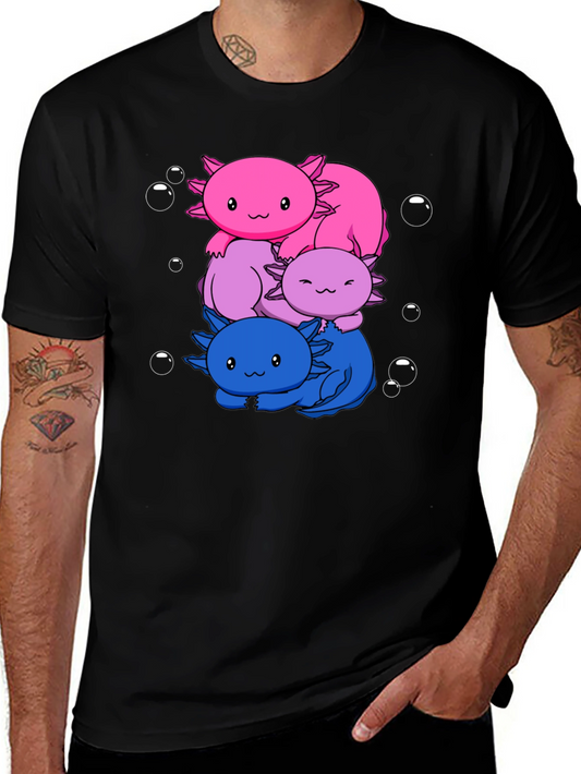 Axolotl Stack Graphic Tee - Kawaii Style