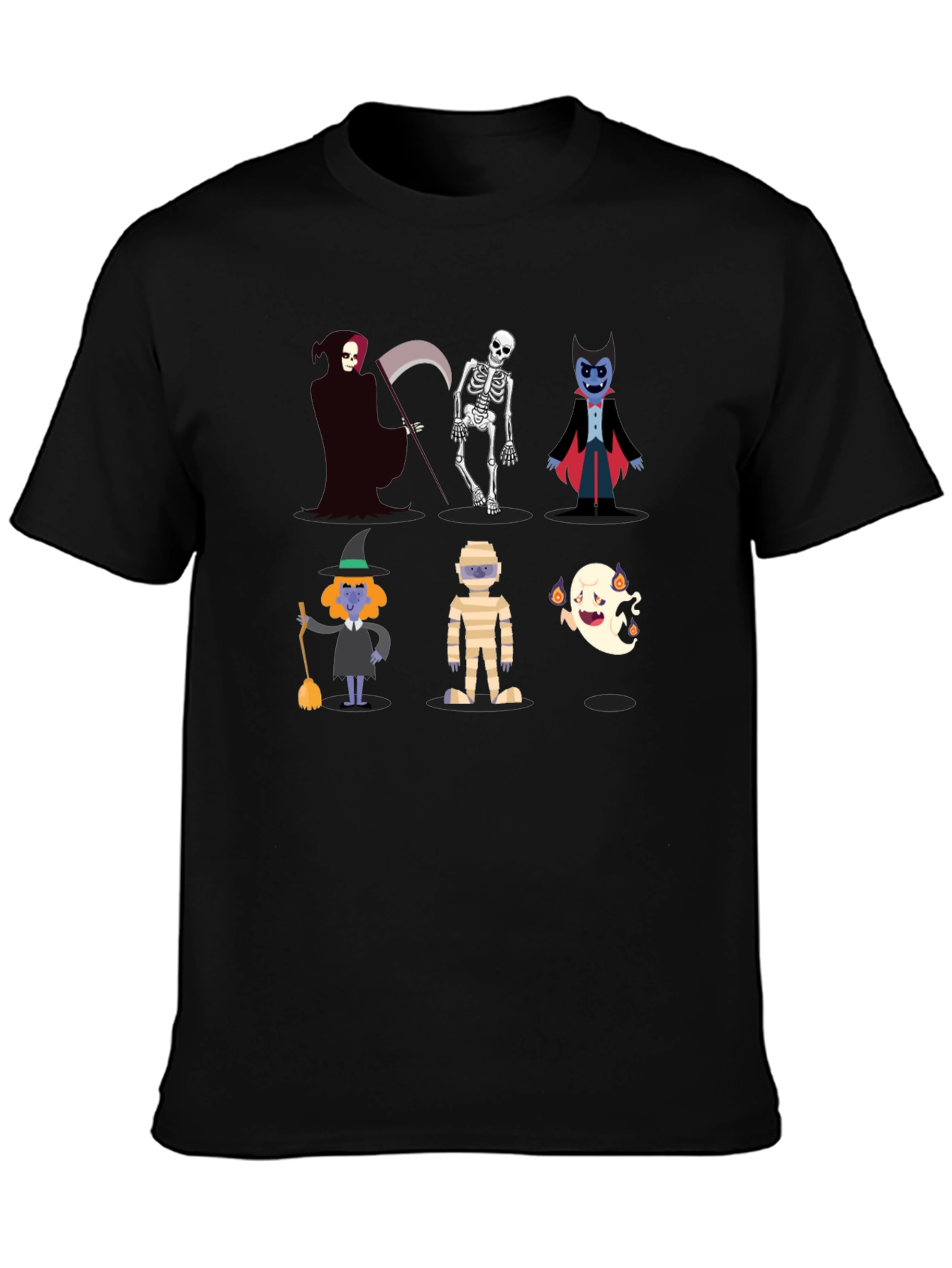 Halloween Cartoon Graphic Print T-Shirt