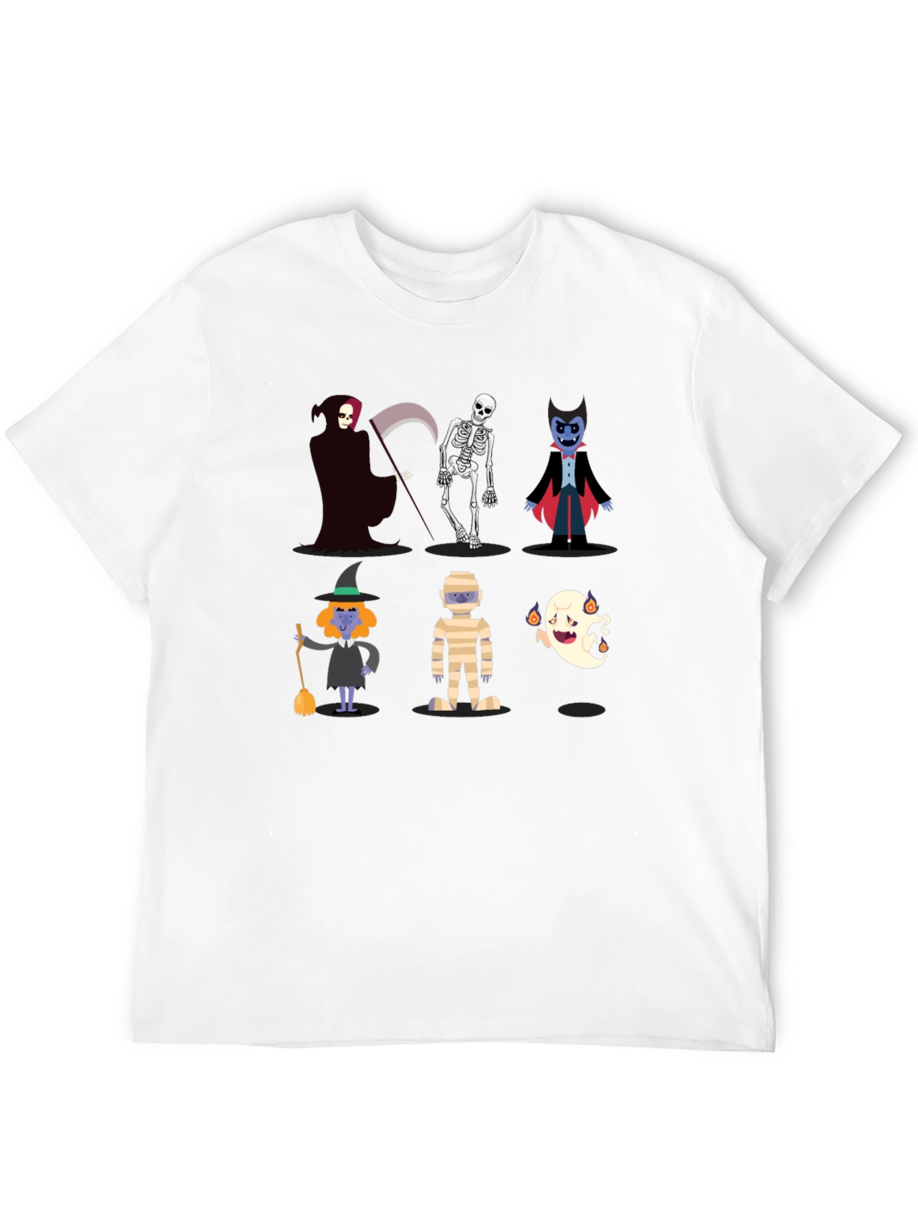 Halloween Cartoon Graphic Print T-Shirt