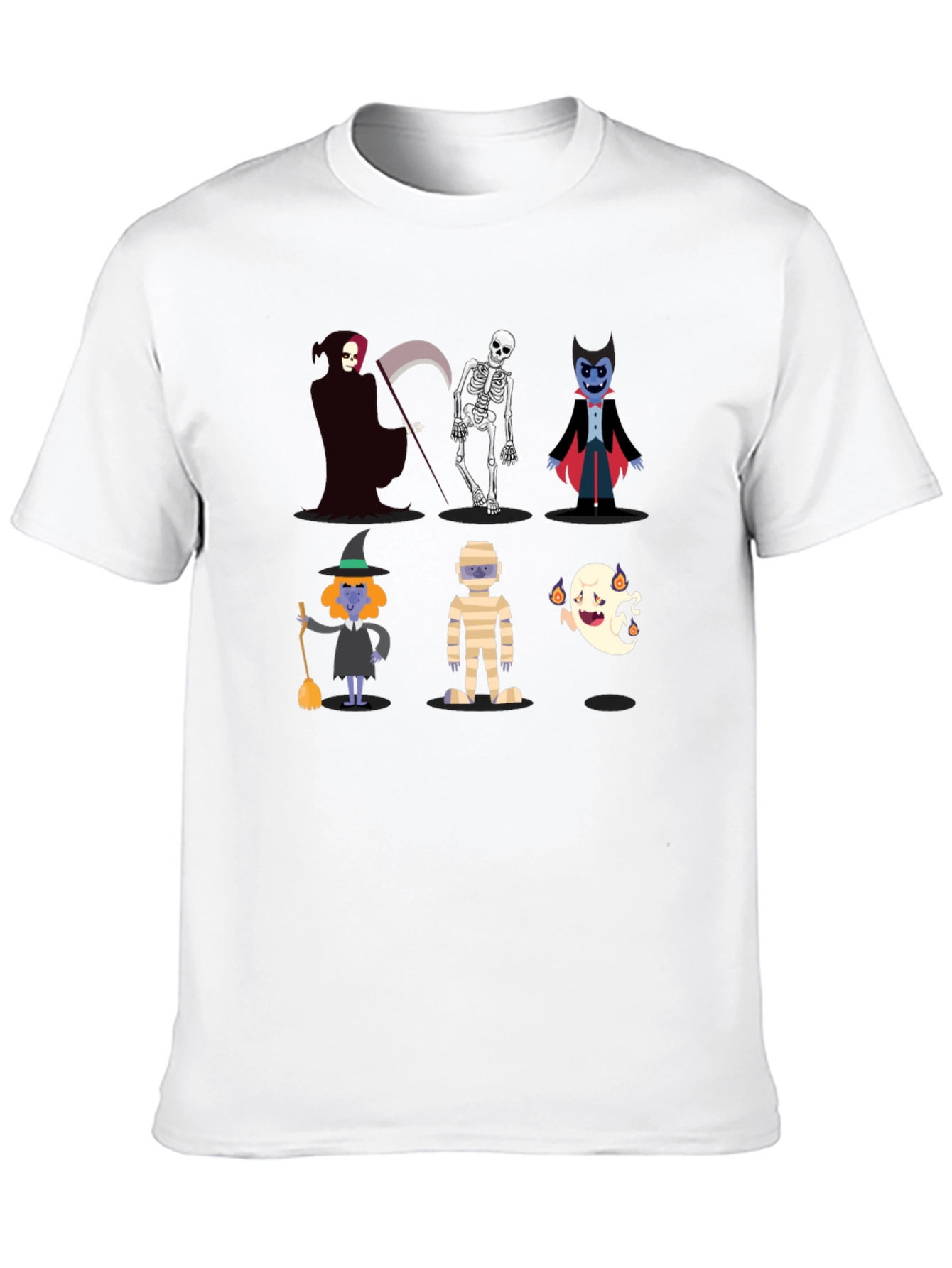 Halloween Cartoon Graphic Print T-Shirt
