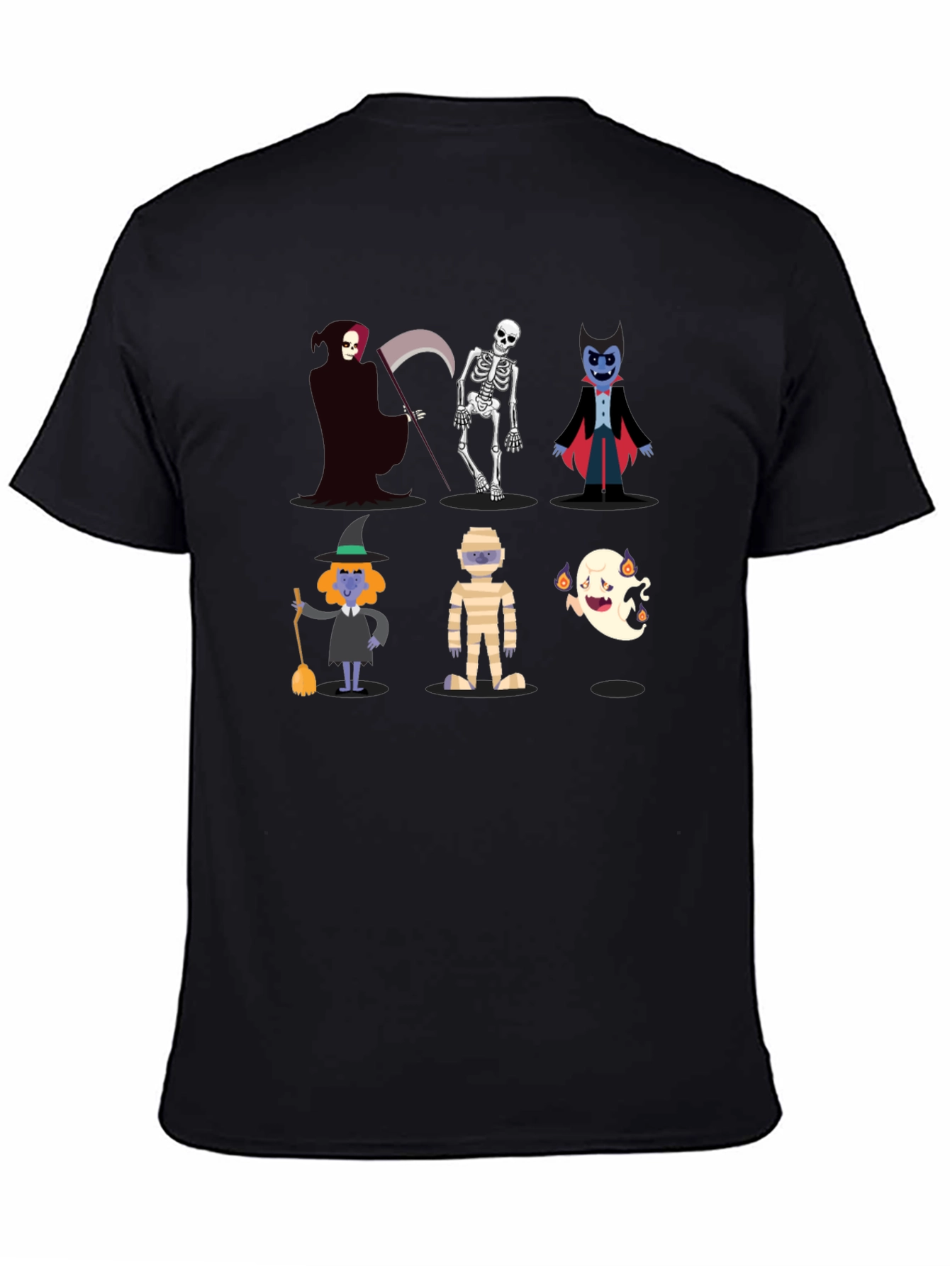 Halloween Cartoon Graphic Print T-Shirt