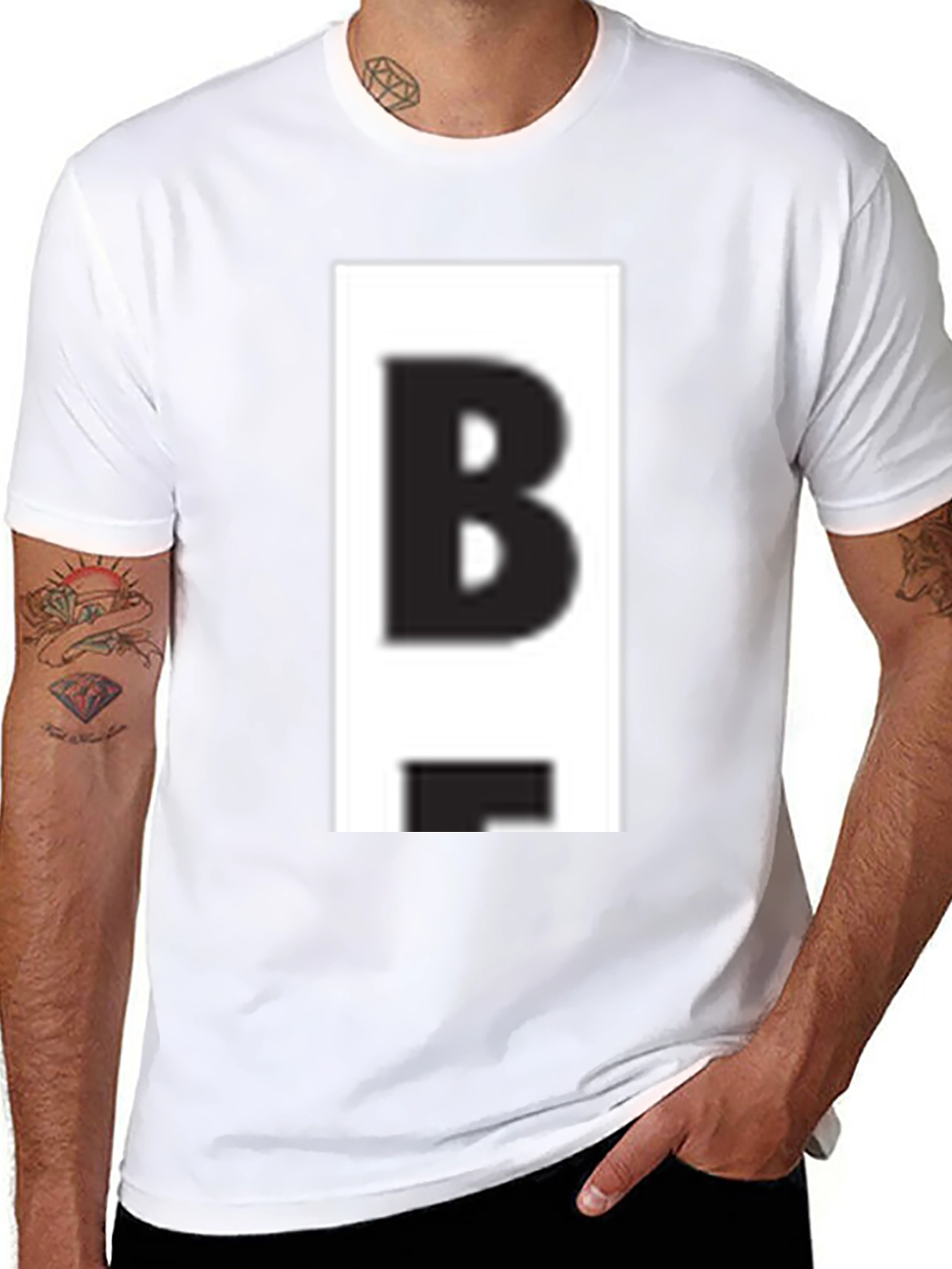 Bold B Graphic Tee - Casual Black T-Shirt