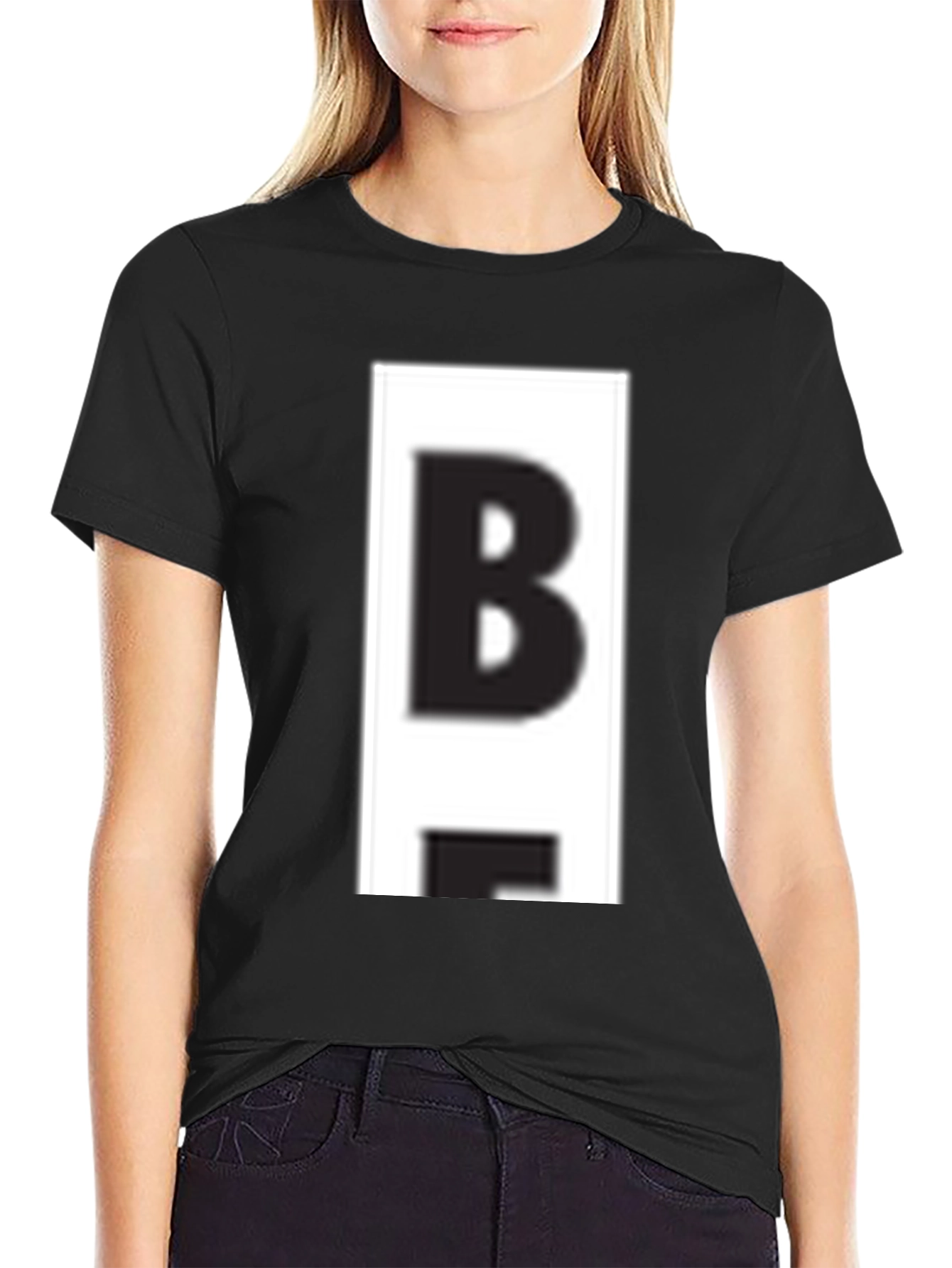 Bold B Graphic Tee - Casual Black T-Shirt