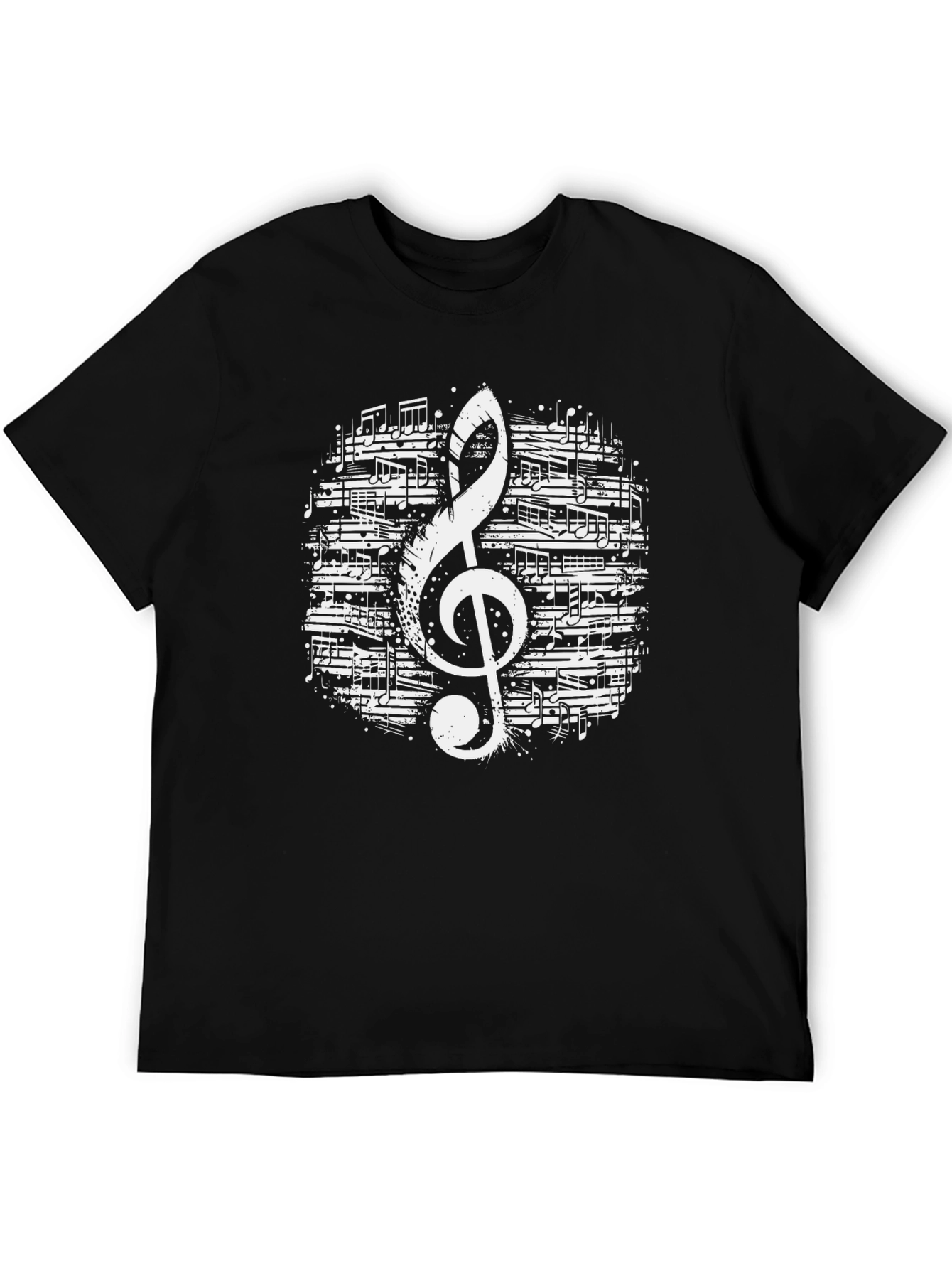Musical Note Graphic Tee - Black T-Shirt
