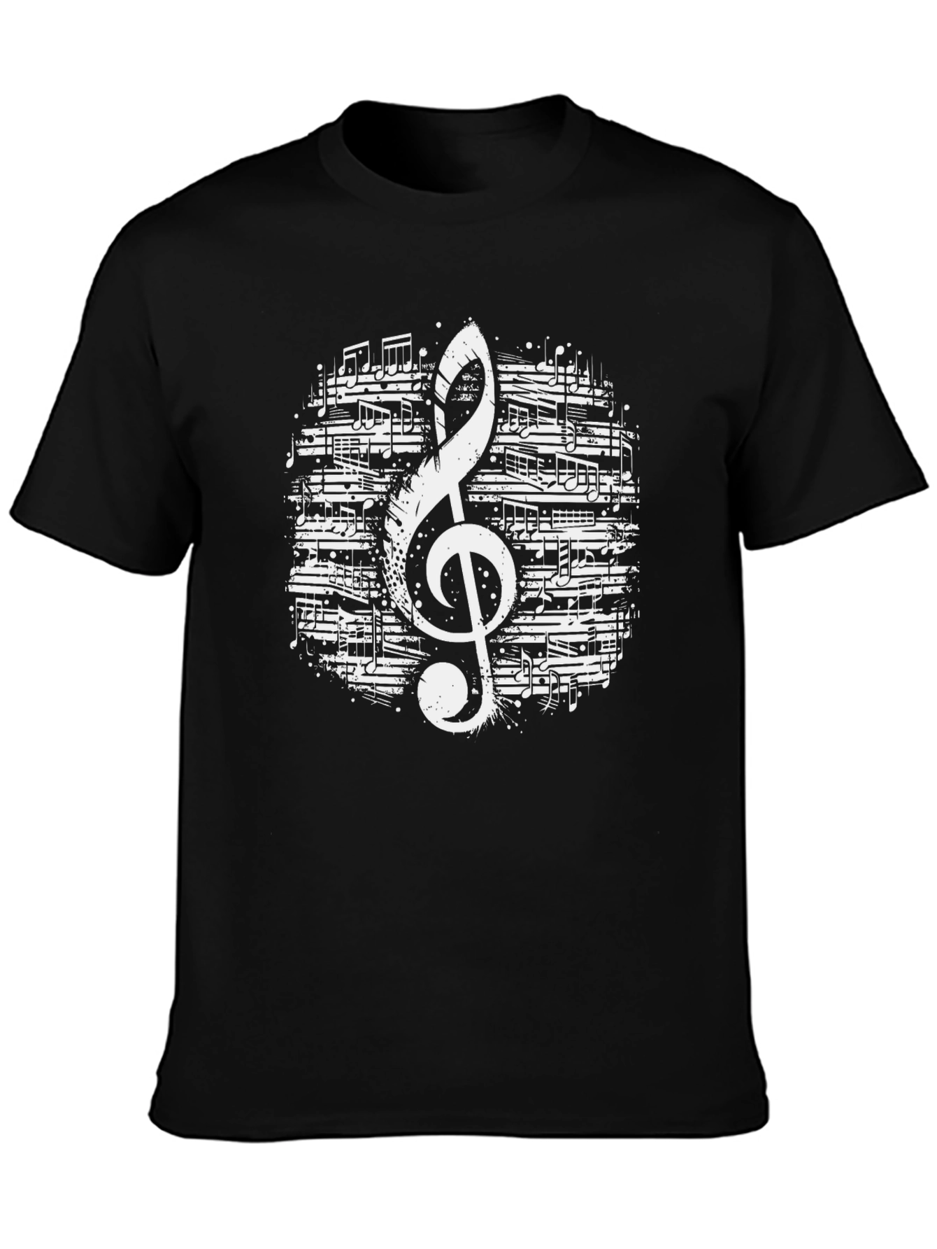 Musical Note Graphic Tee - Black T-Shirt