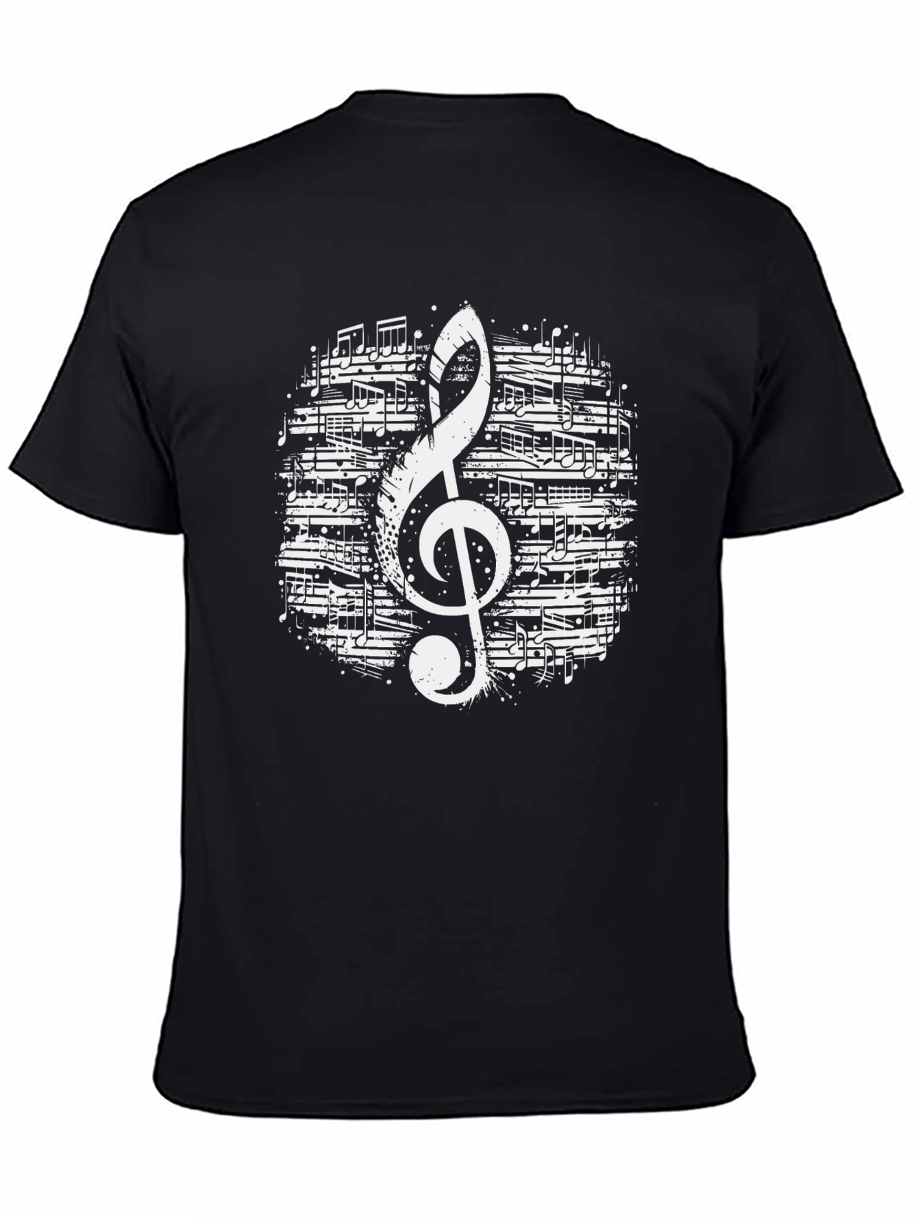 Musical Note Graphic Tee - Black T-Shirt