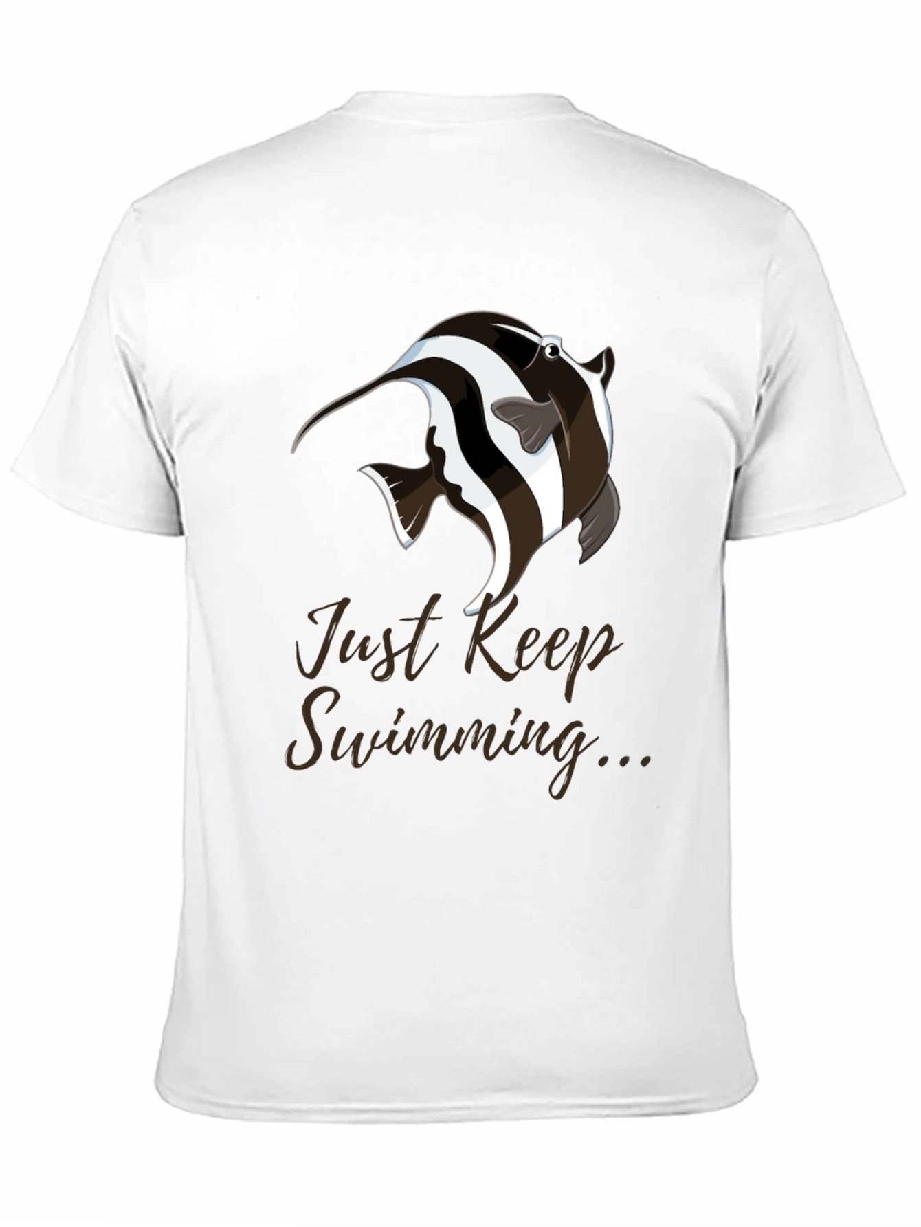Just Keep Swimming T-Shirt - Black Cotton Blend