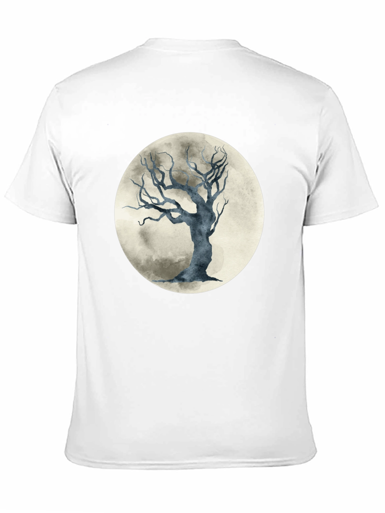 Moonlit Tree Graphic Tee - Stylish Black Cotton T-Shirt