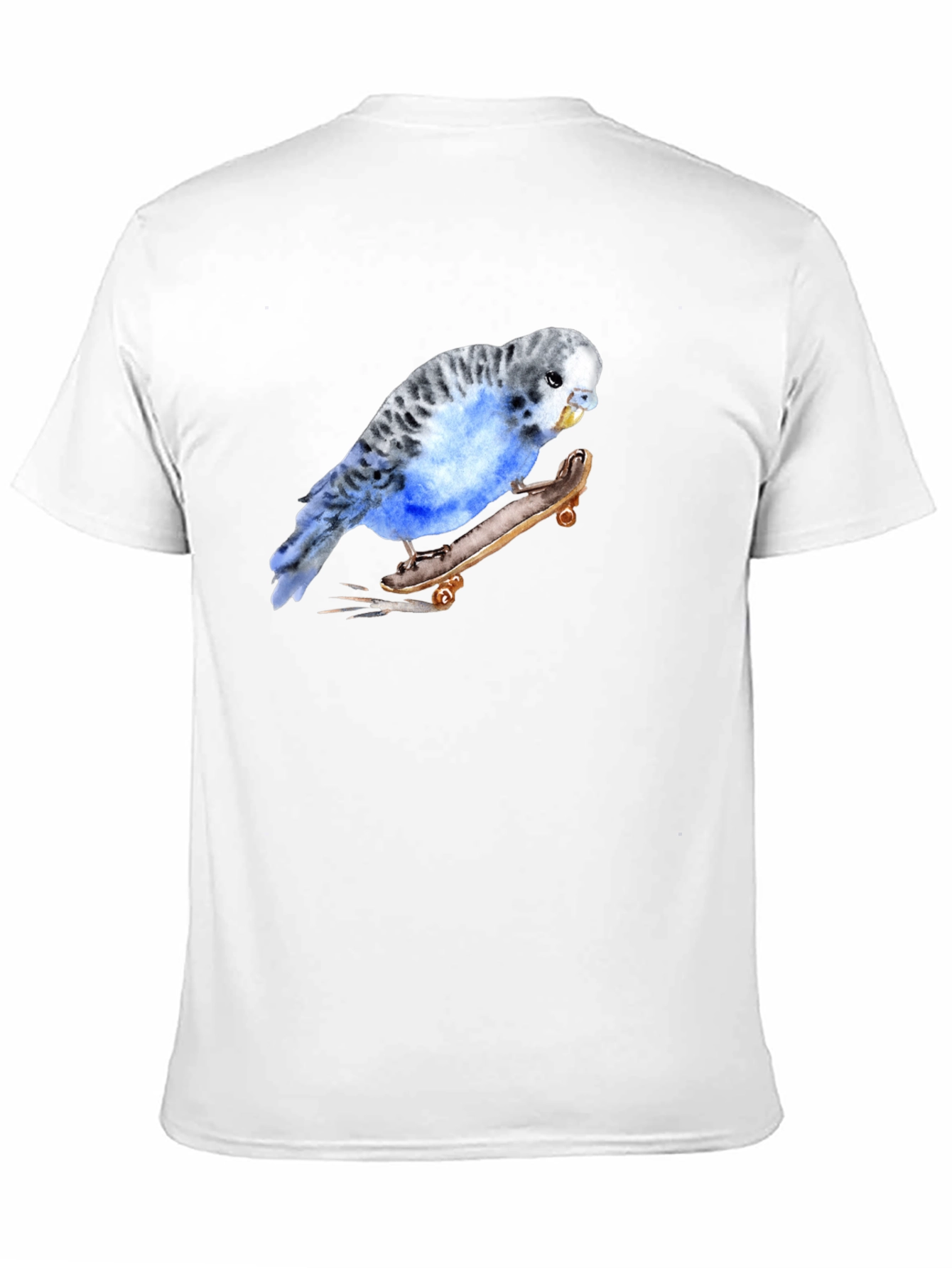 Parakeet Skateboard Graphic Tee - Unique Bird Lover Design