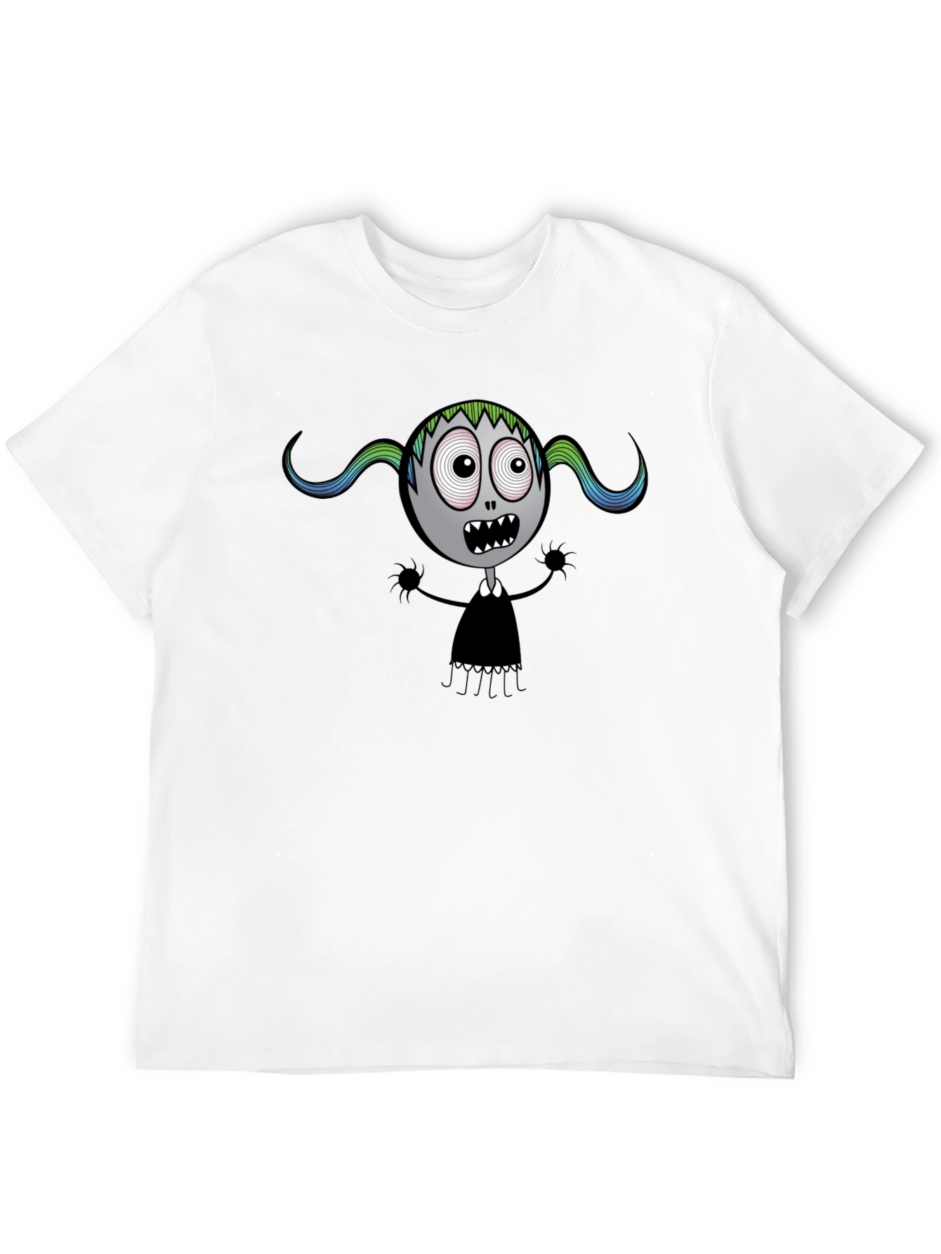 Spooky Cartoon Character Black T-Shirt