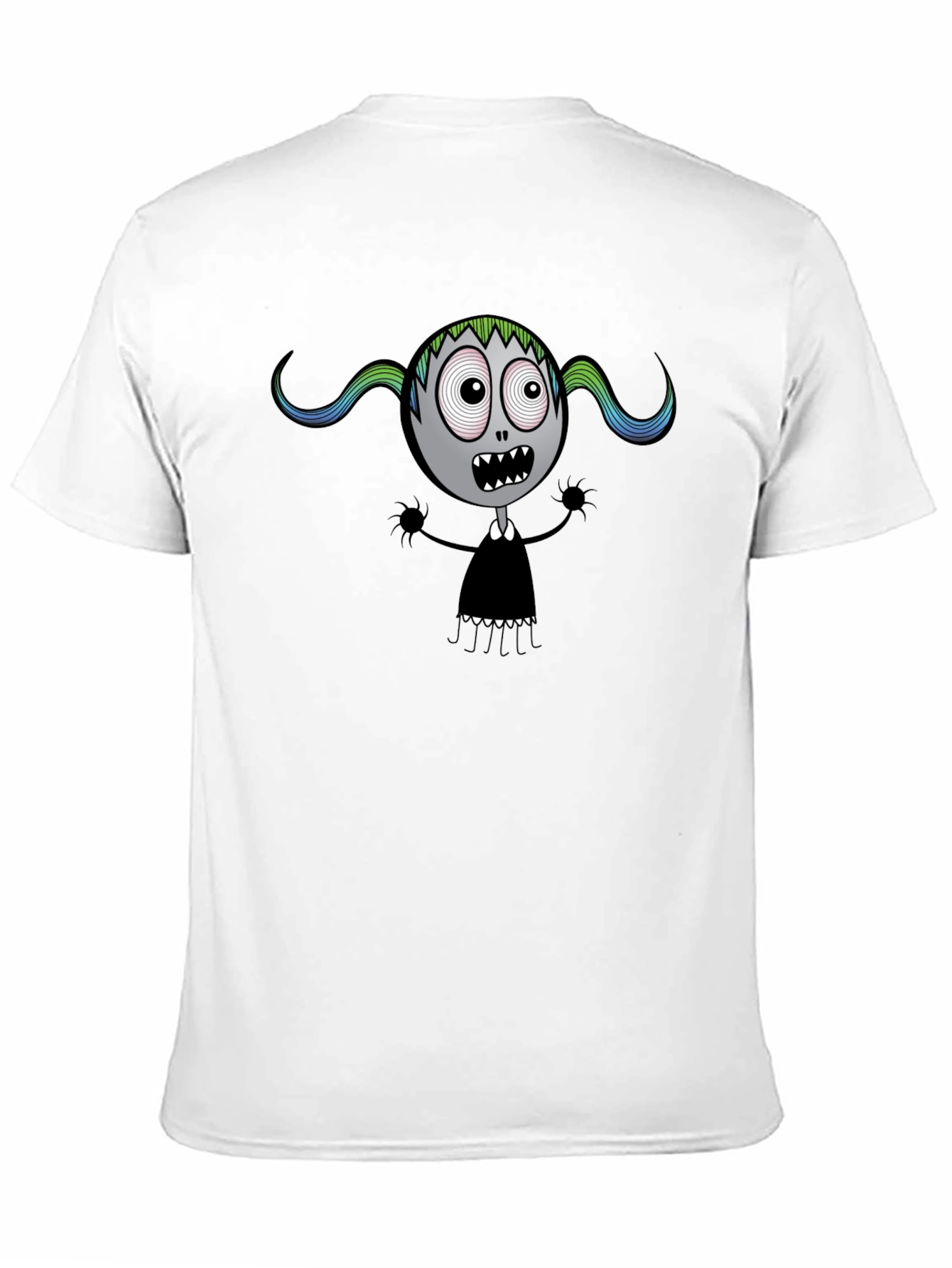 Spooky Cartoon Character Black T-Shirt