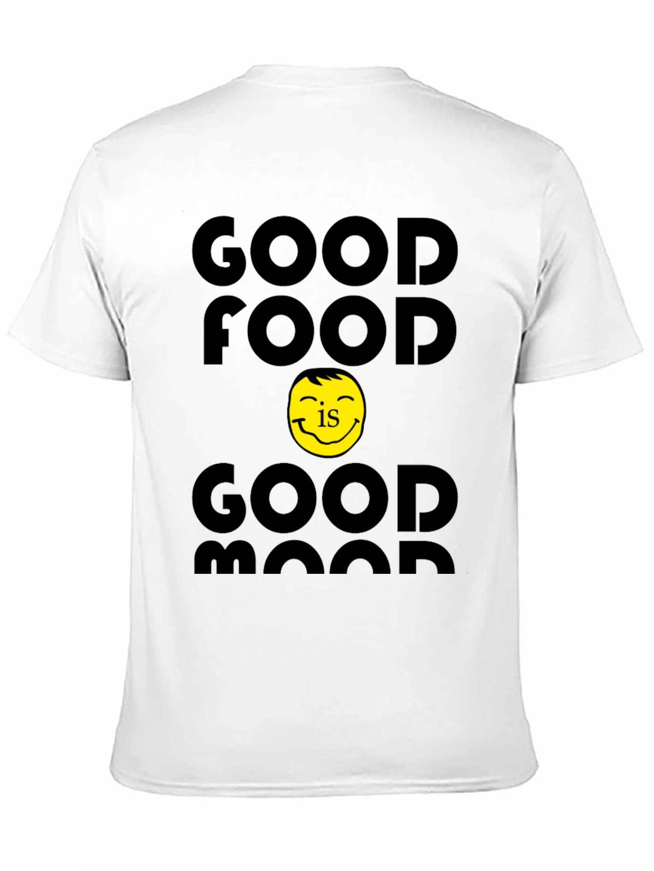 Good Food Good Mood Black Graphic T-Shirt