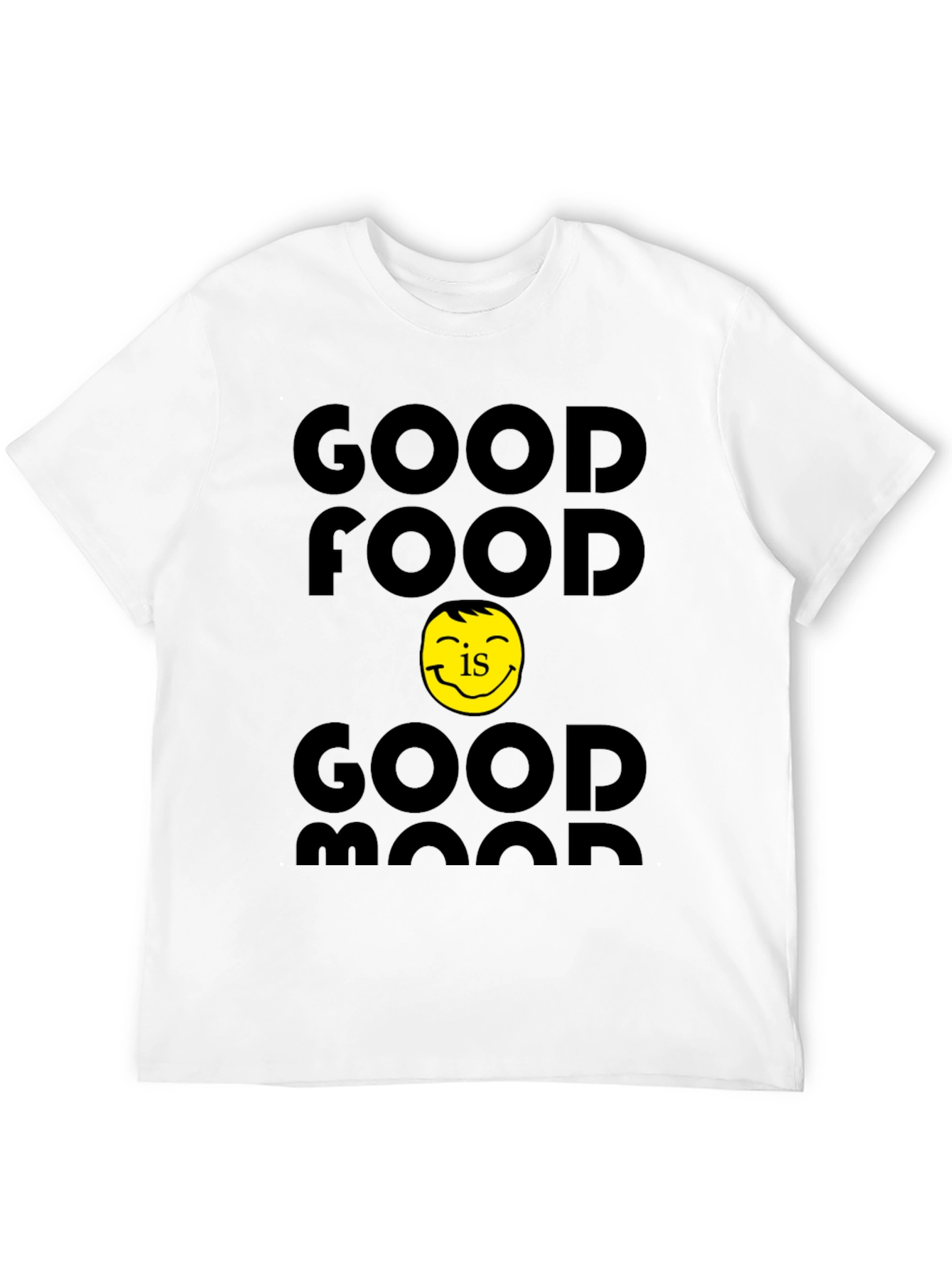 Good Food Good Mood Black Graphic T-Shirt