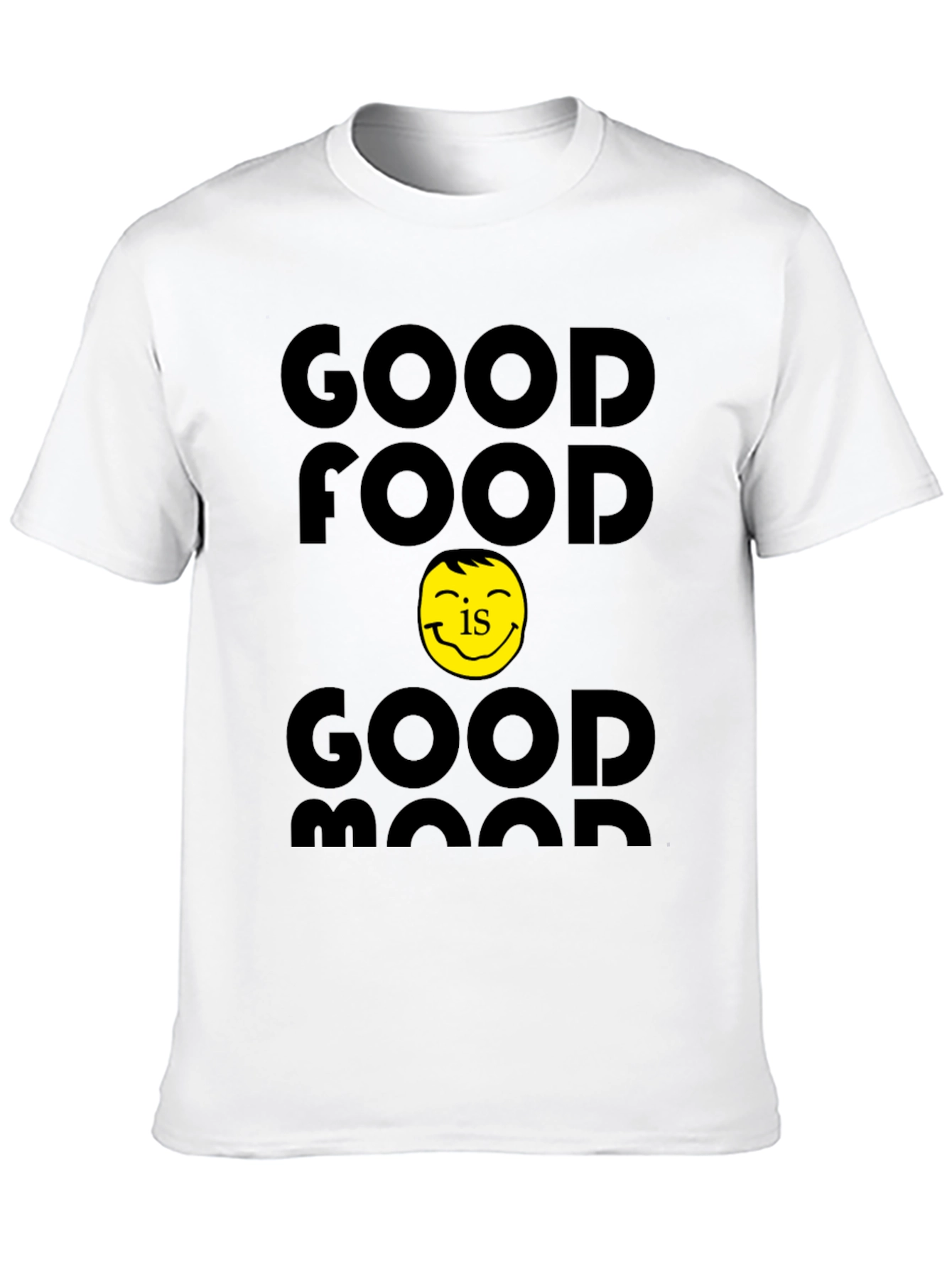 Good Food Good Mood Black Graphic T-Shirt