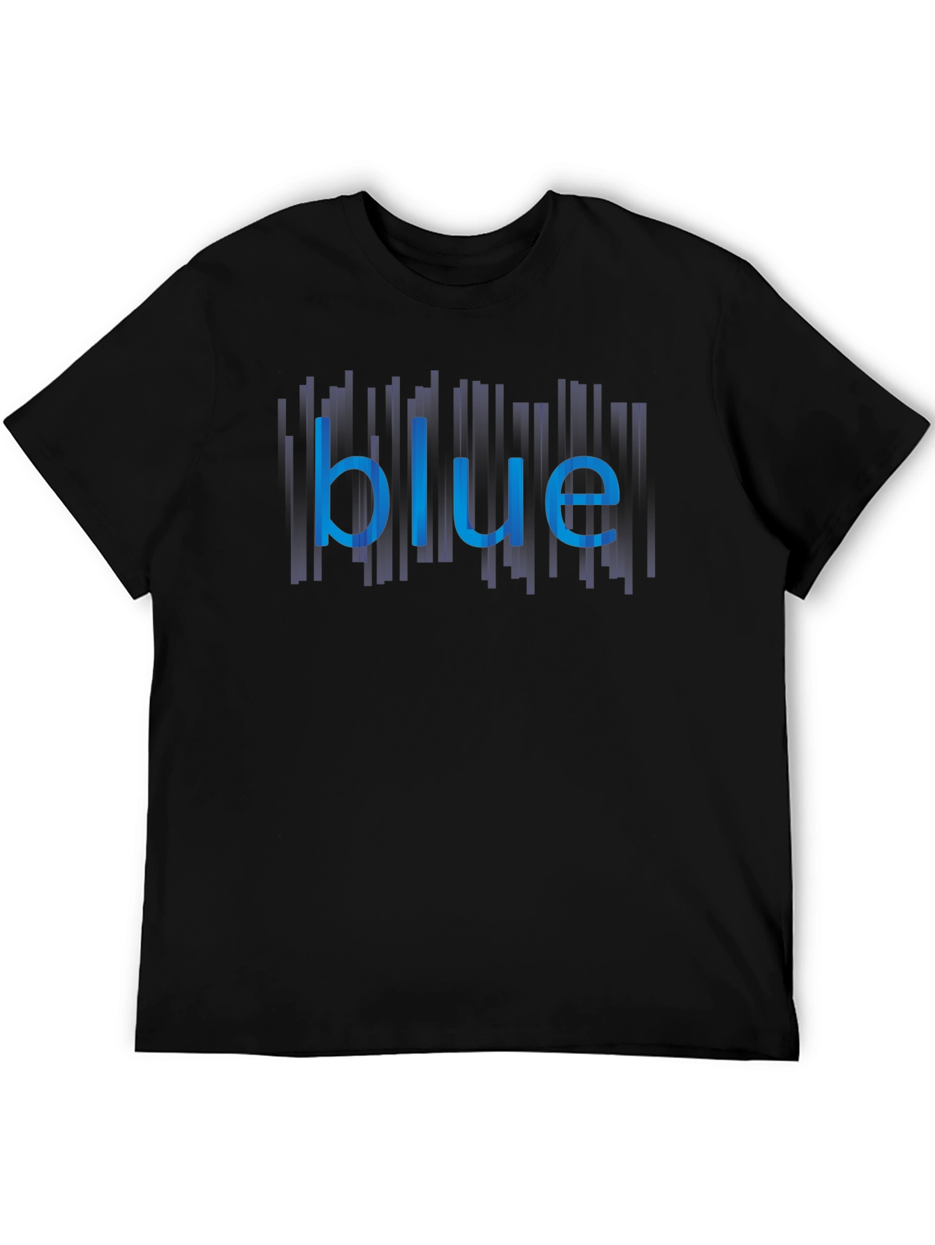 Blue Graphic Tee - Mens Black Cotton Shirt