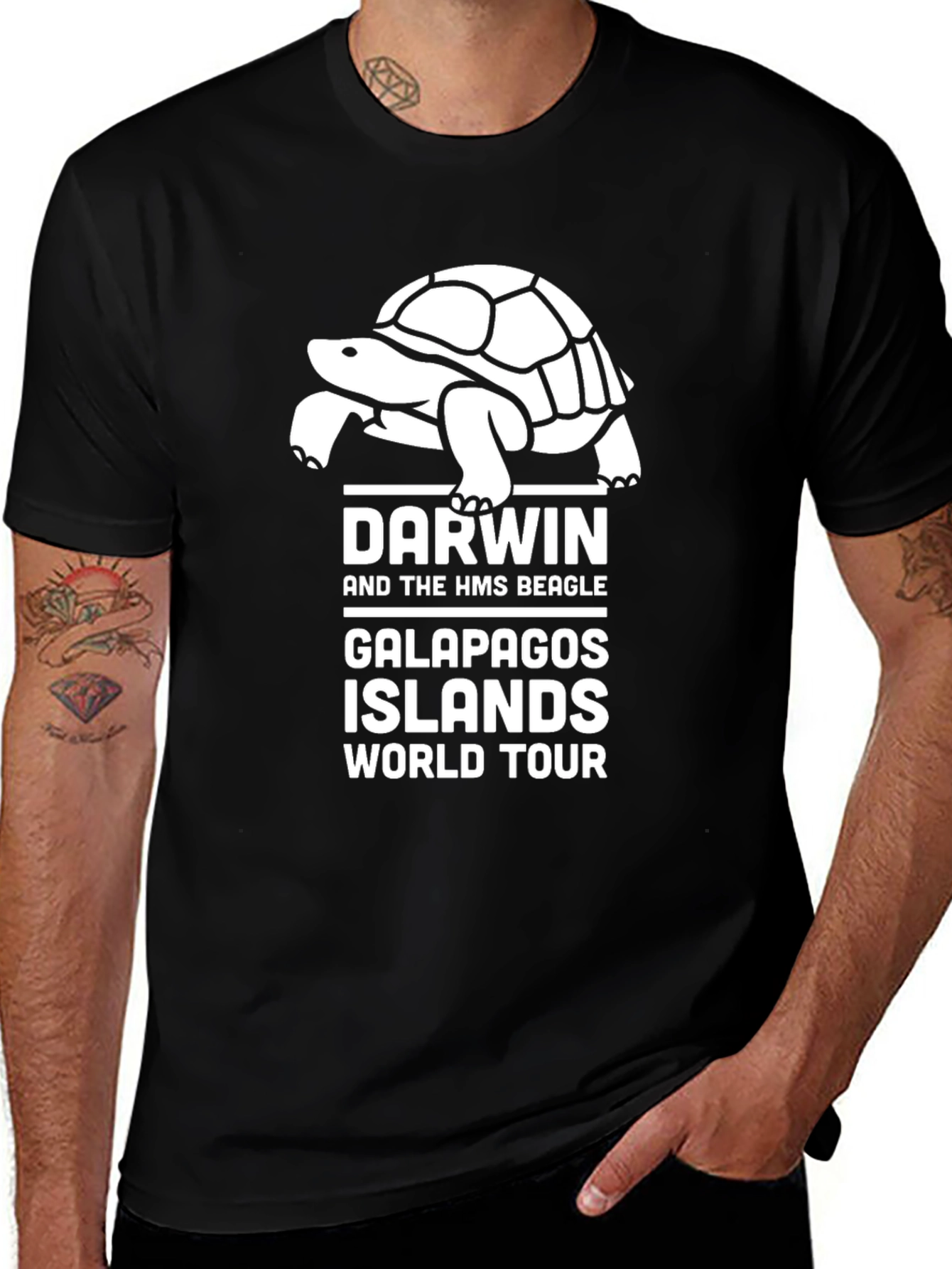 Darwin Galapagos Islands World Tour Black T-Shirt