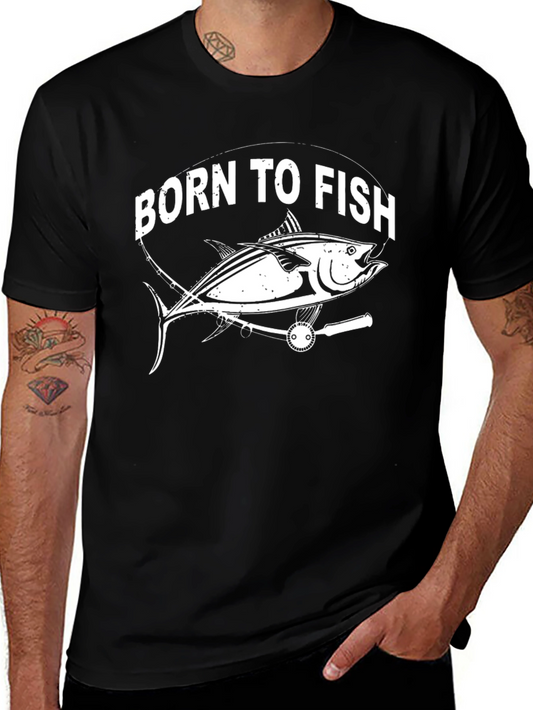 Born to Fish Graphic Tee - Black