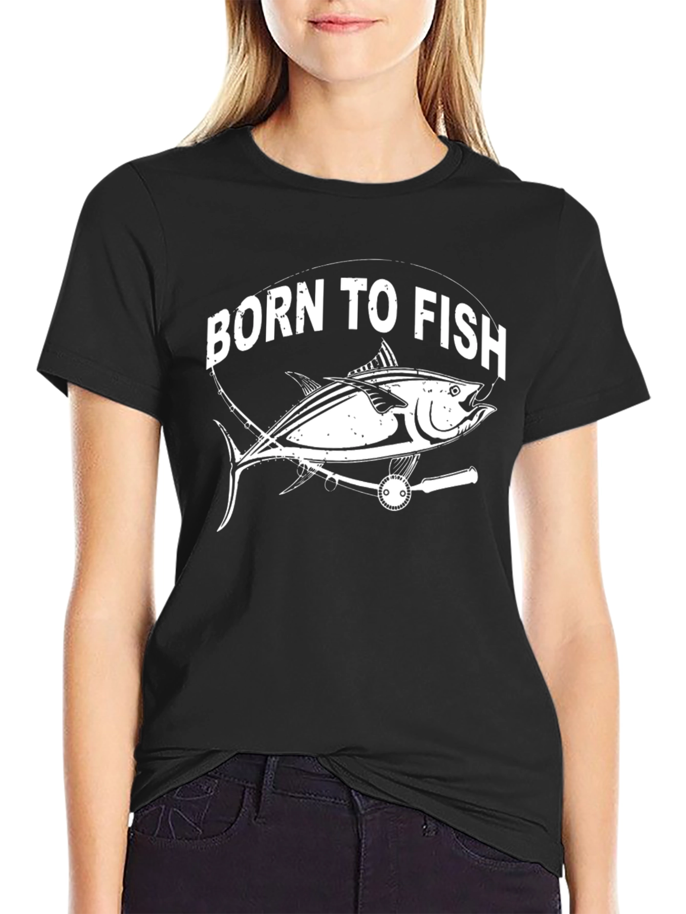 Born to Fish Graphic Tee - Black