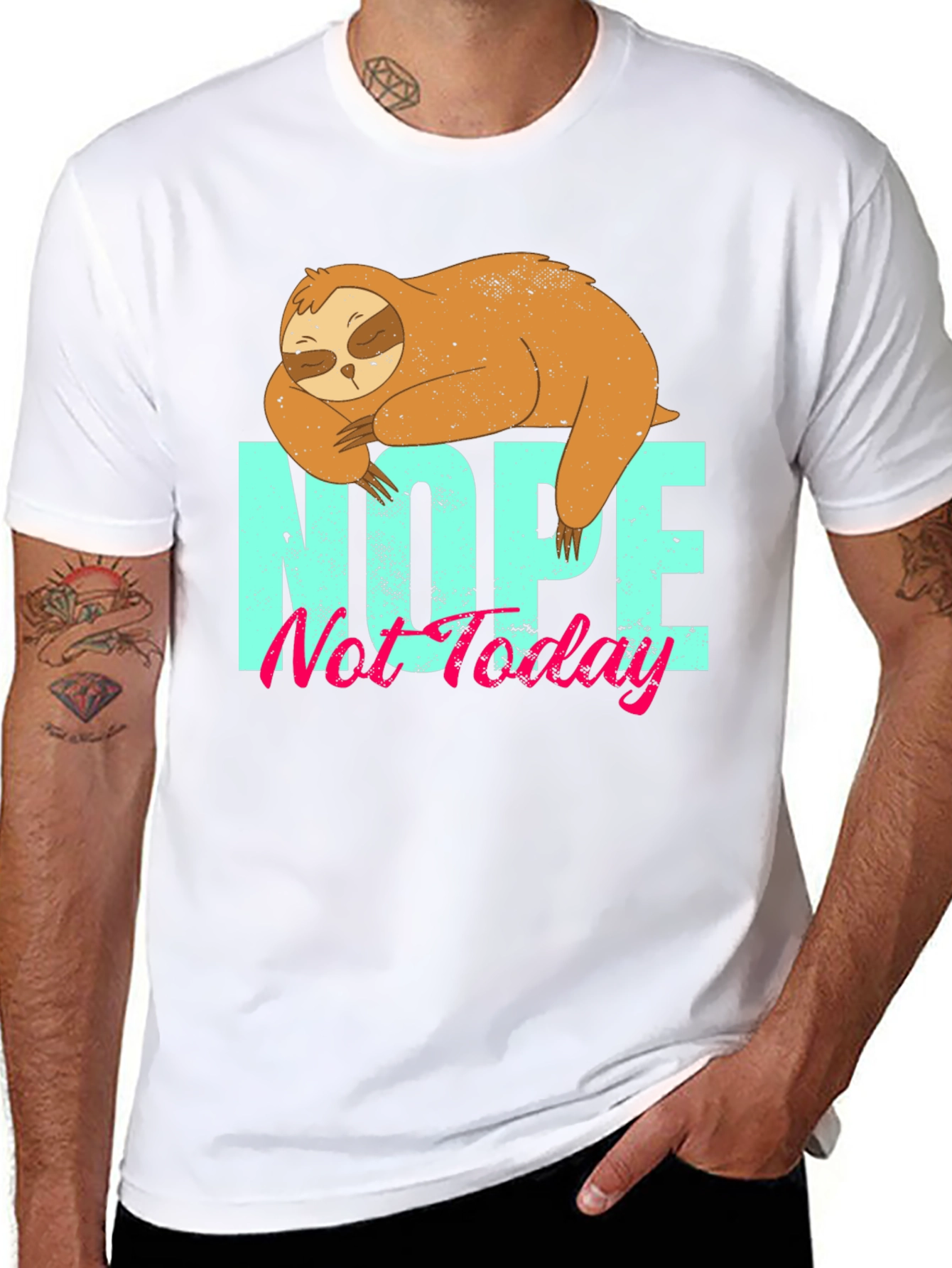 Nope Not Today Sloth Graphic T-Shirt