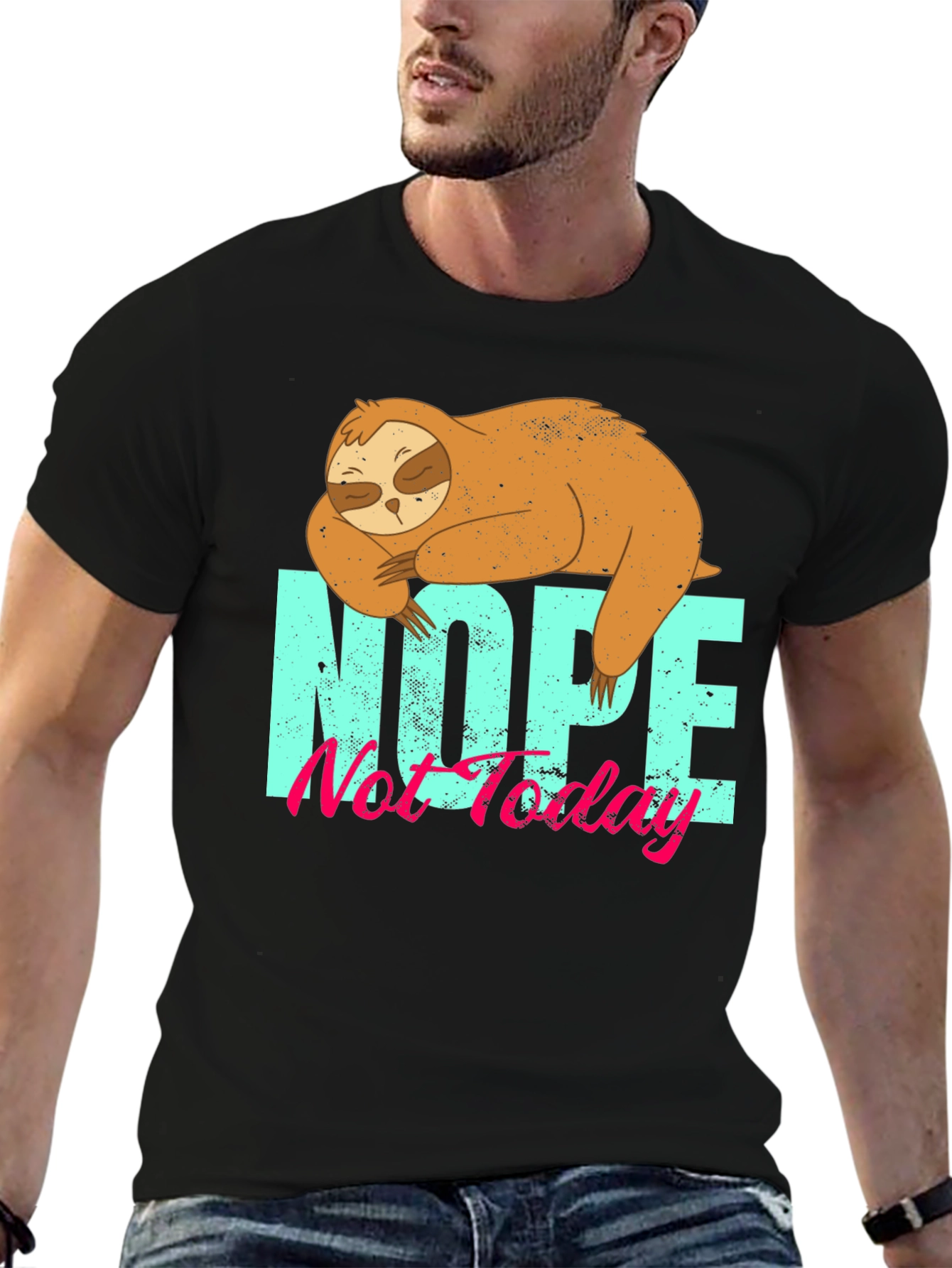 Nope Not Today Sloth Graphic T-Shirt