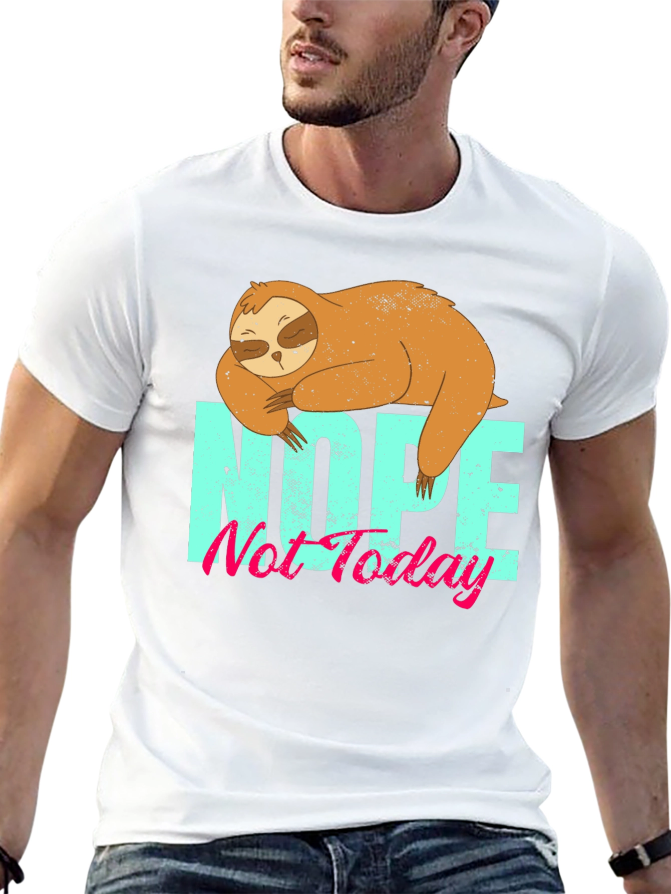 Nope Not Today Sloth Graphic T-Shirt