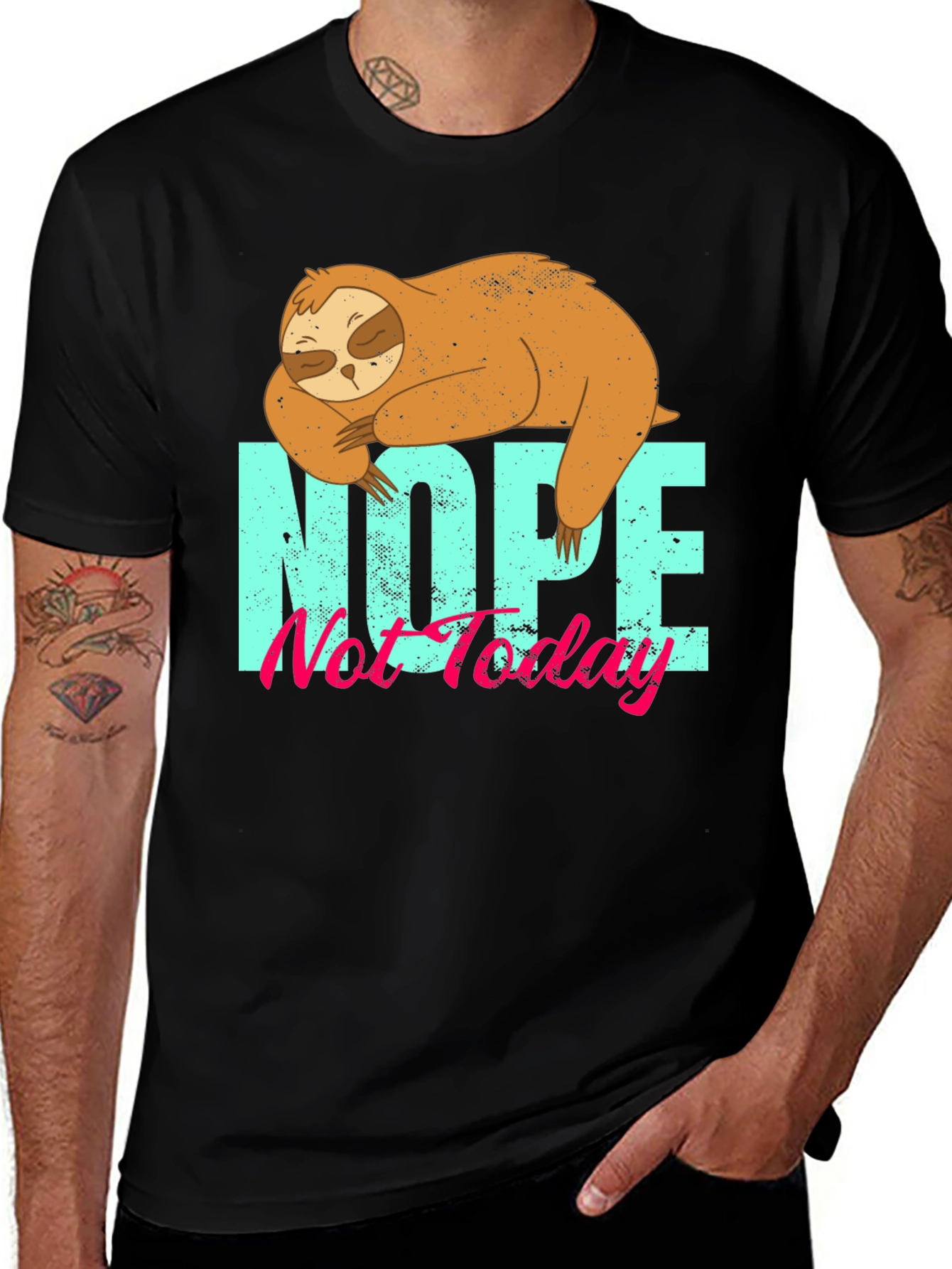 Nope Not Today Sloth Graphic T-Shirt