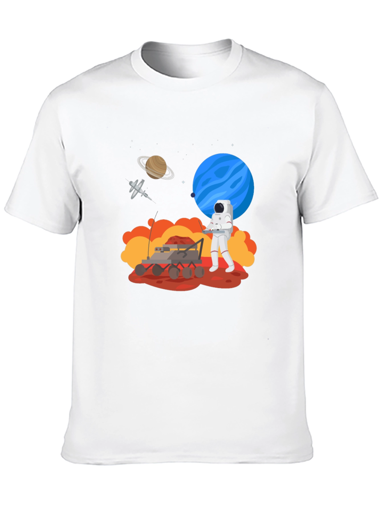 Astronaut Mars Rover Black Graphic Tee