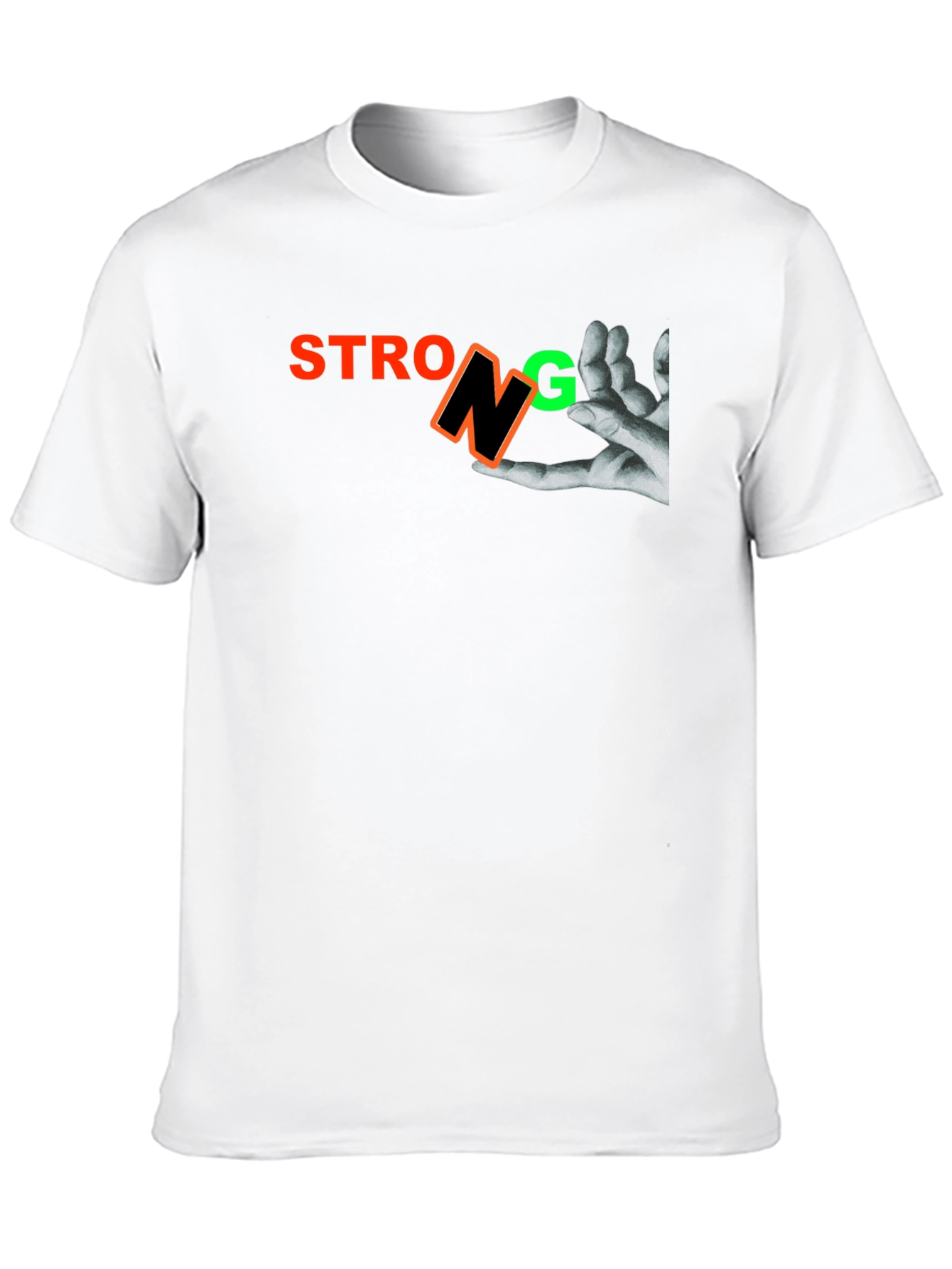 Strong Graphic Print Mens Black T-Shirt