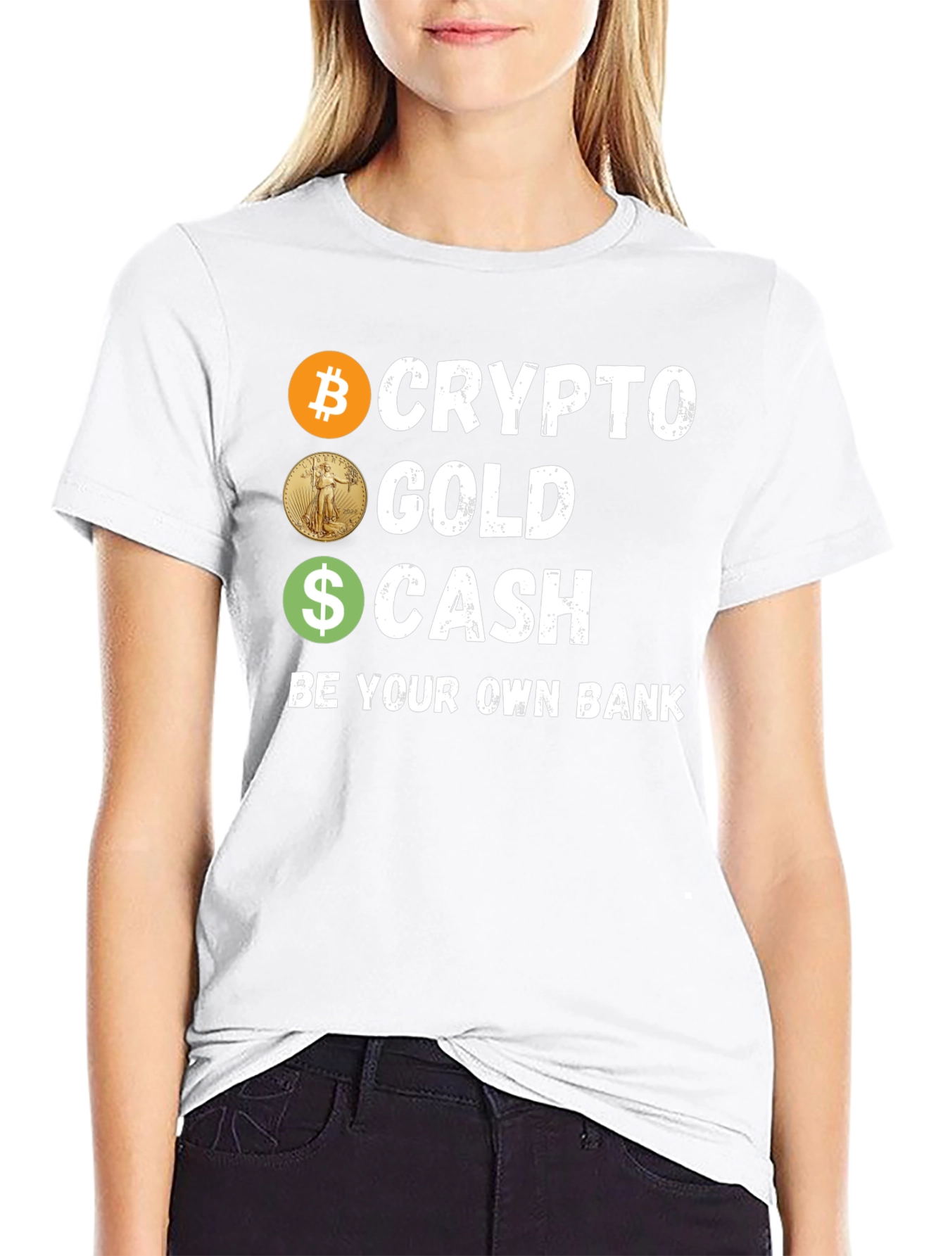Crypto Gold Cash T-Shirt Be Your Own Bank Tee