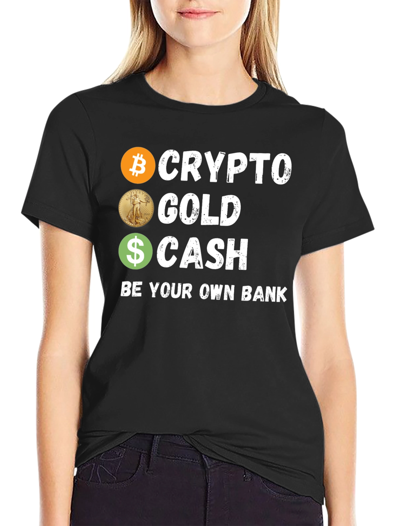 Crypto Gold Cash T-Shirt Be Your Own Bank Tee