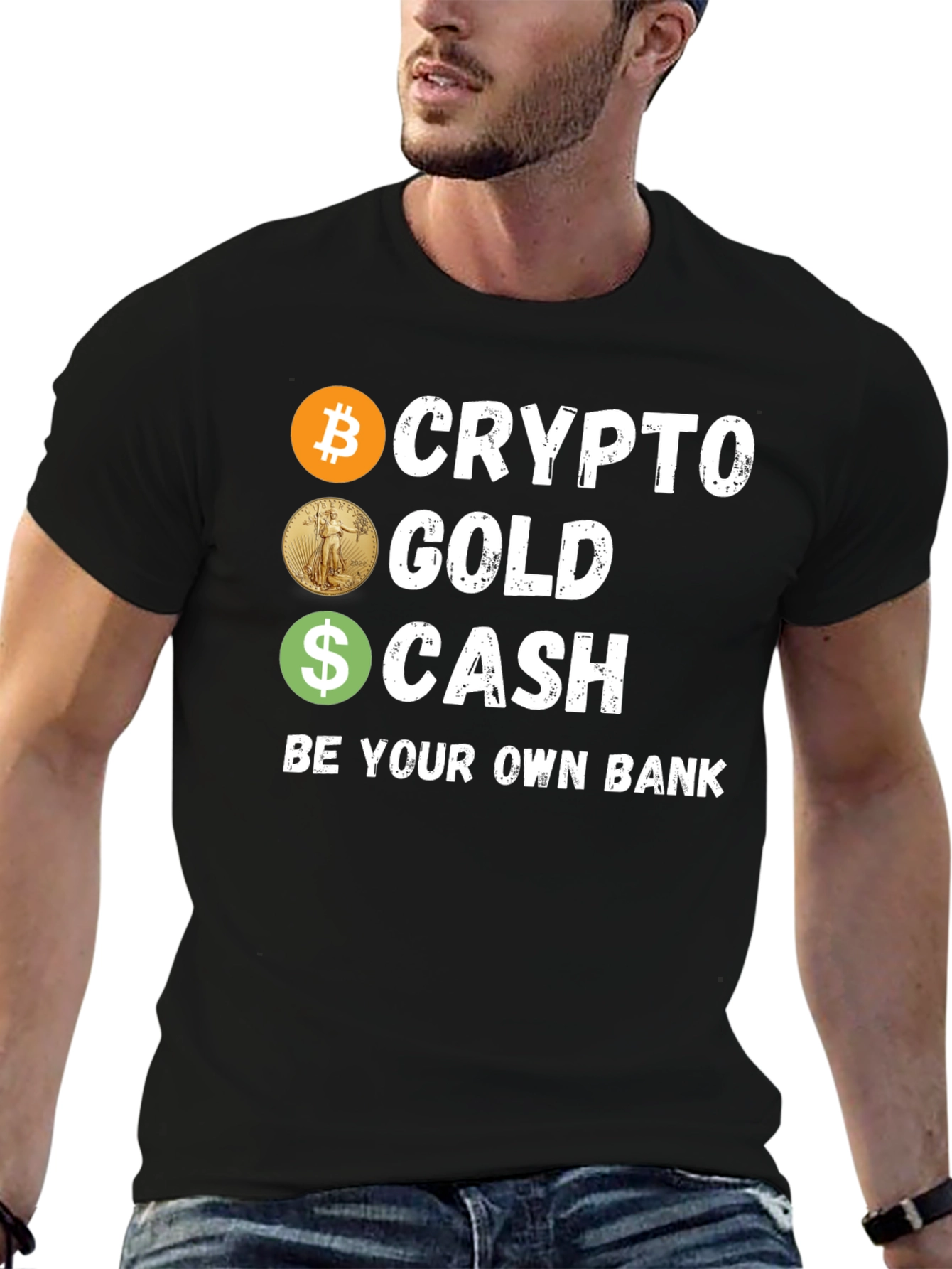 Crypto Gold Cash T-Shirt Be Your Own Bank Tee