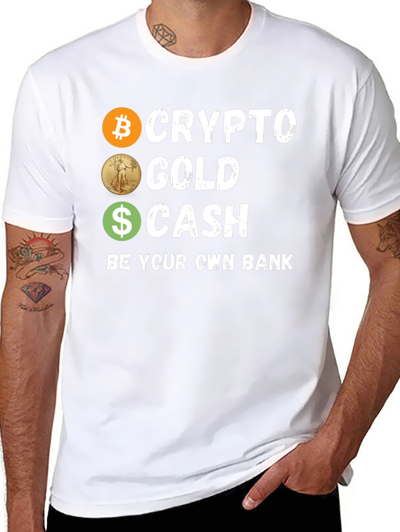 Crypto Gold Cash T-Shirt Be Your Own Bank Tee