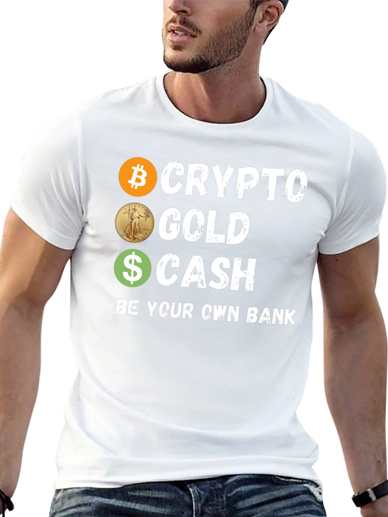 Crypto Gold Cash T-Shirt Be Your Own Bank Tee