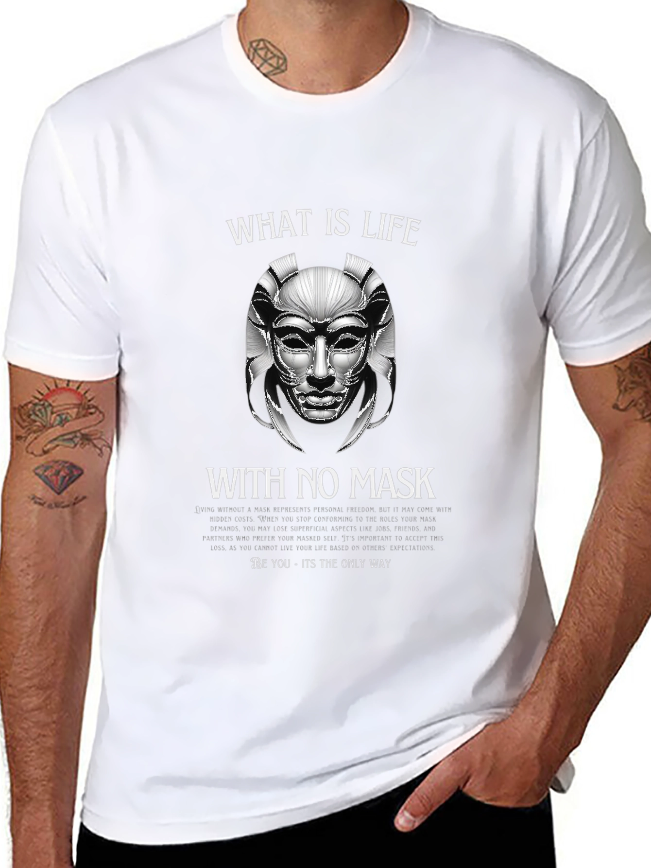 What is Life With No Mask Graphic Tee