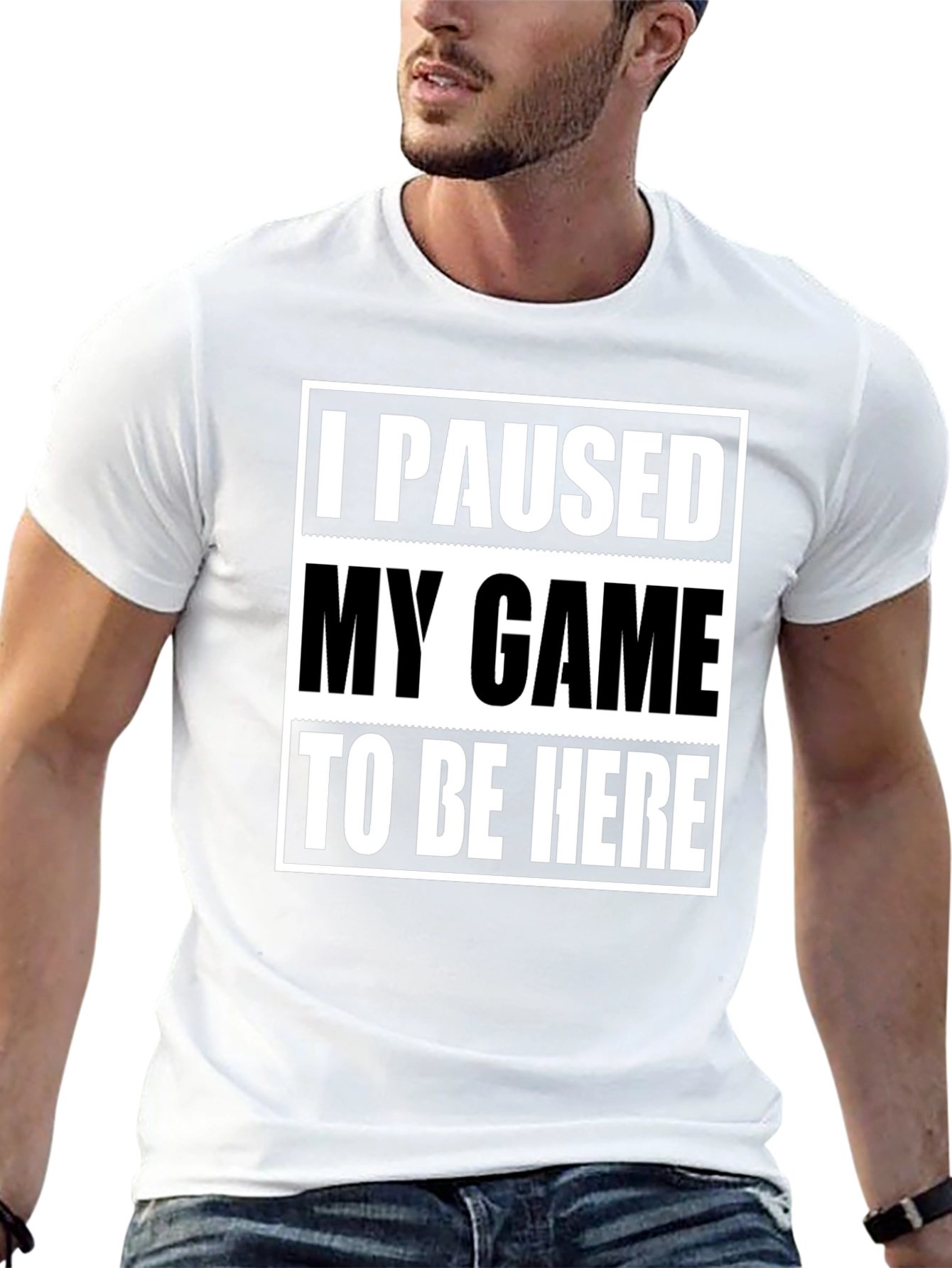 I Paused My Game Black Graphic Tee