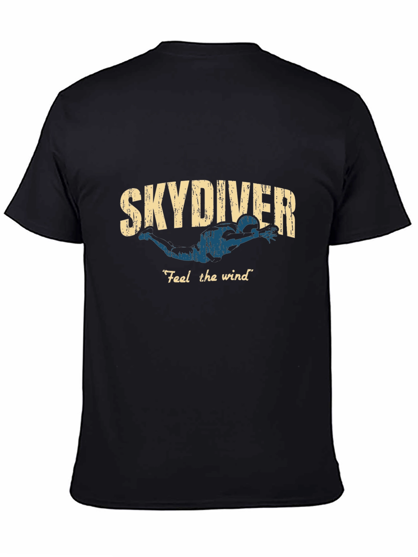 Skydiver Feel the Wind Graphic Tee - Black