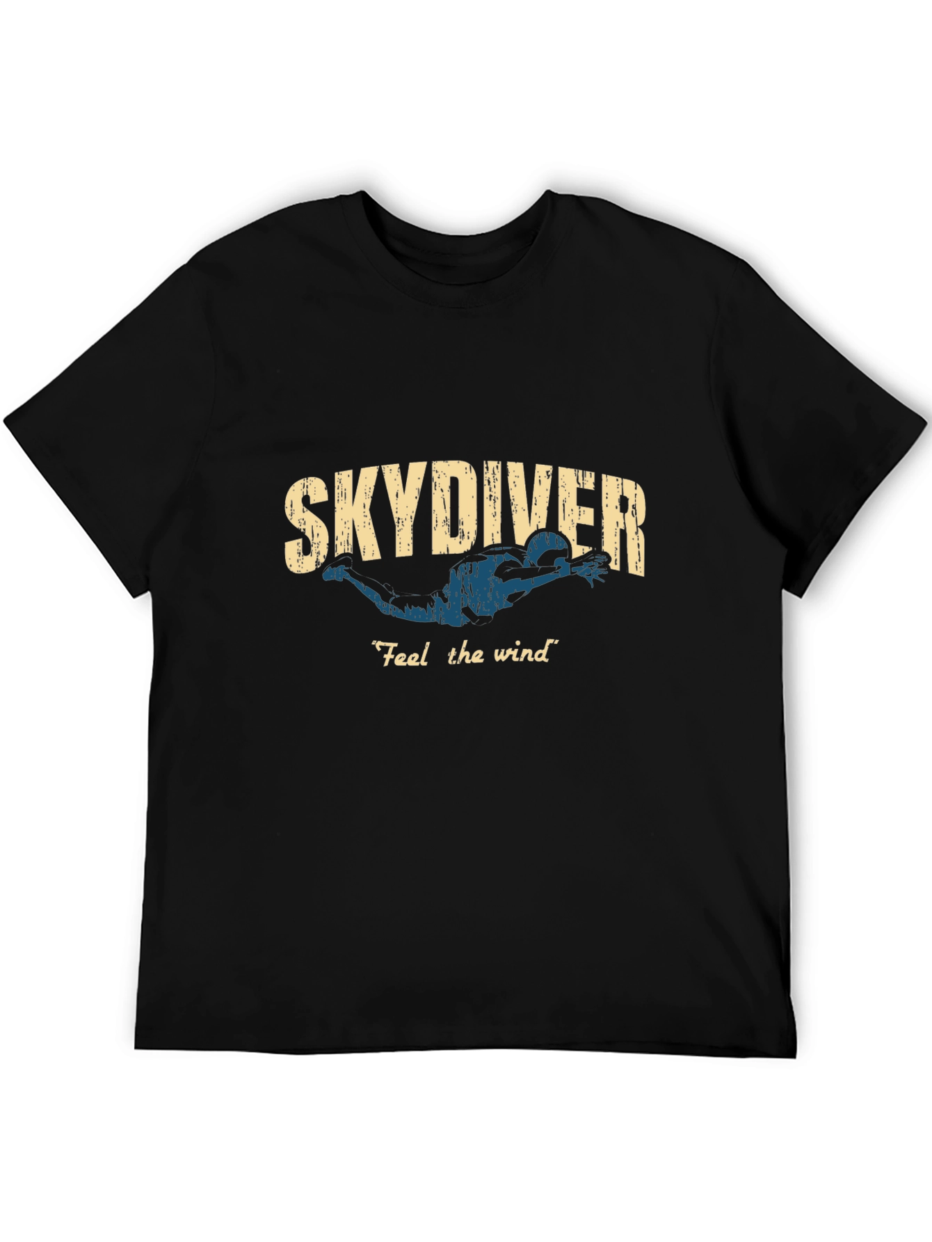 Skydiver Feel the Wind Graphic Tee - Black