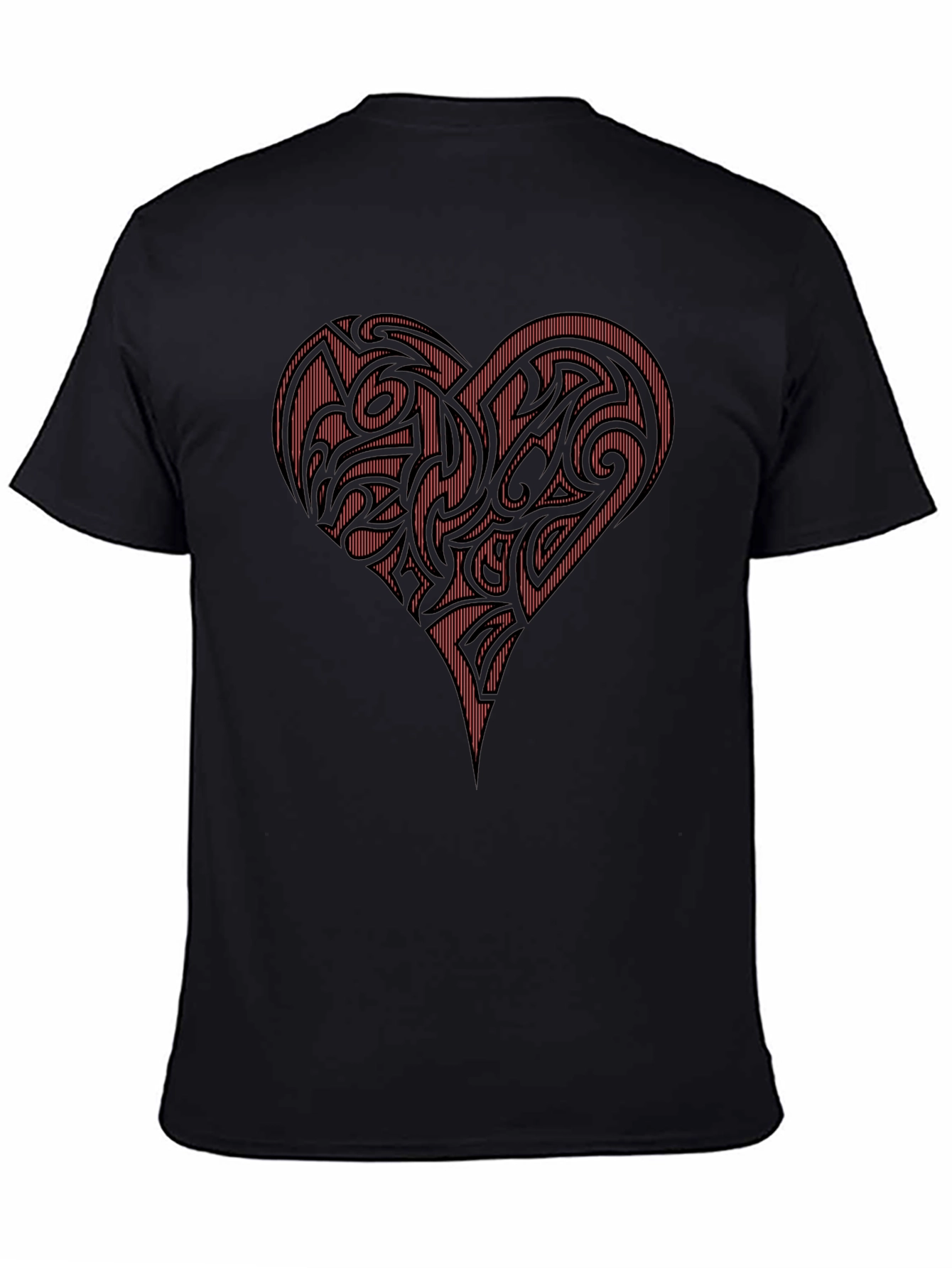 Tribal Heart Graphic Tee - Black