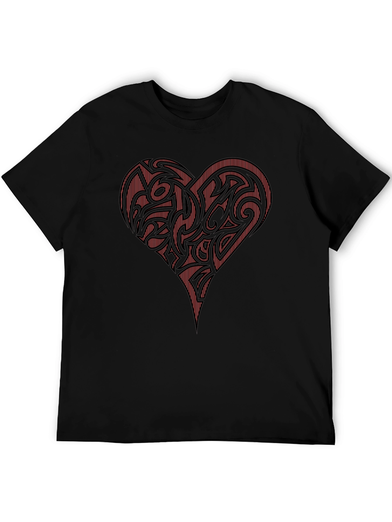 Tribal Heart Graphic Tee - Black