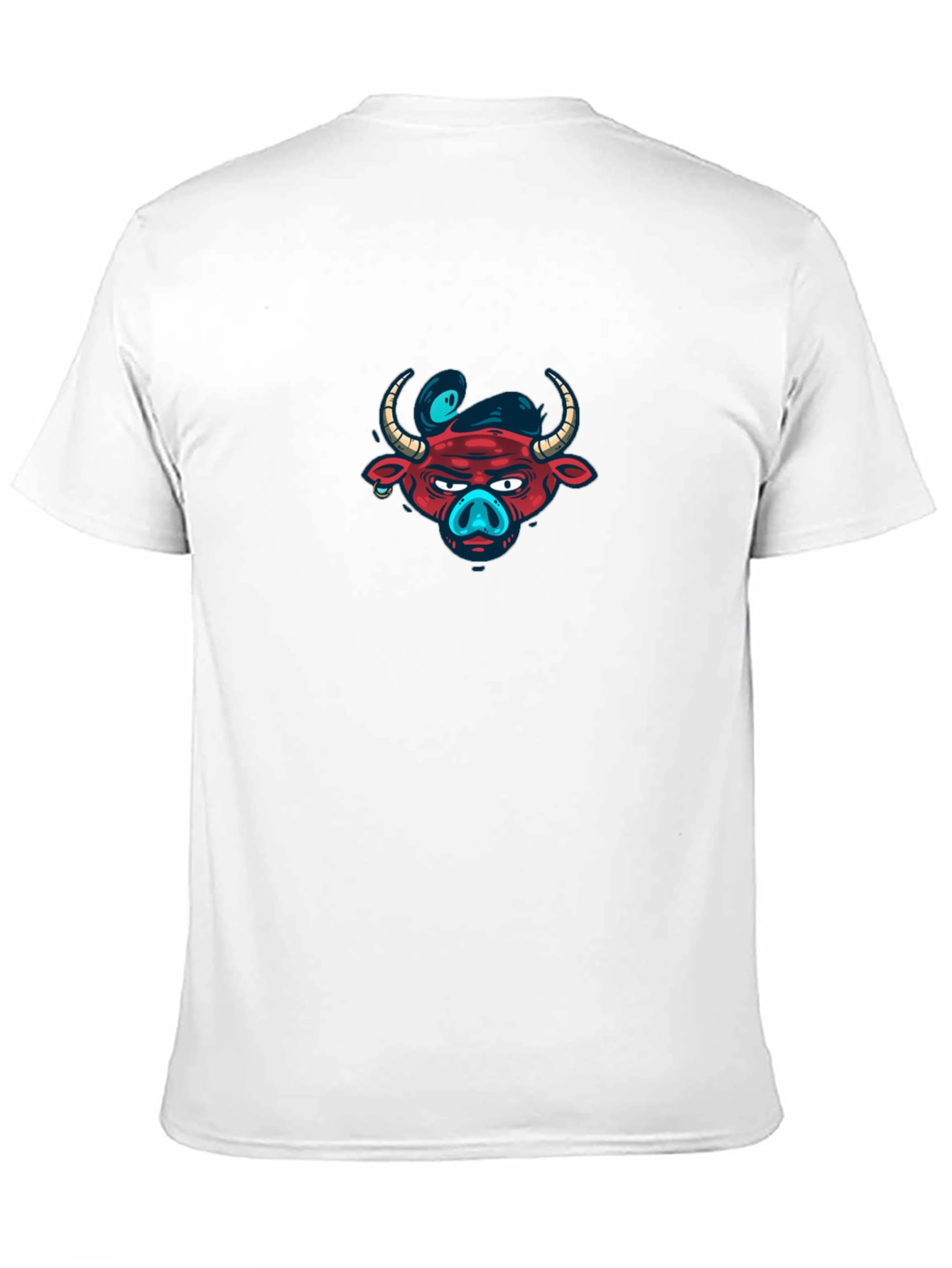 Edgy Bull Graphic Tee - Black Cotton T-Shirt