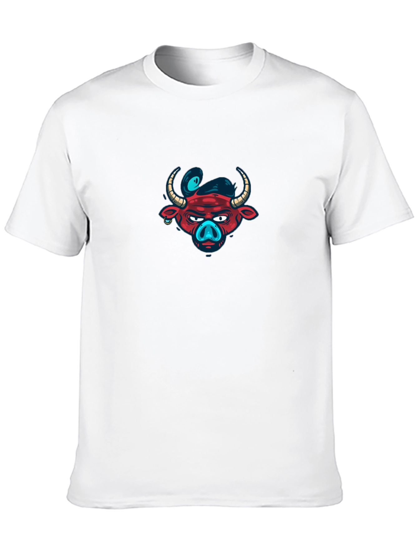 Edgy Bull Graphic Tee - Black Cotton T-Shirt
