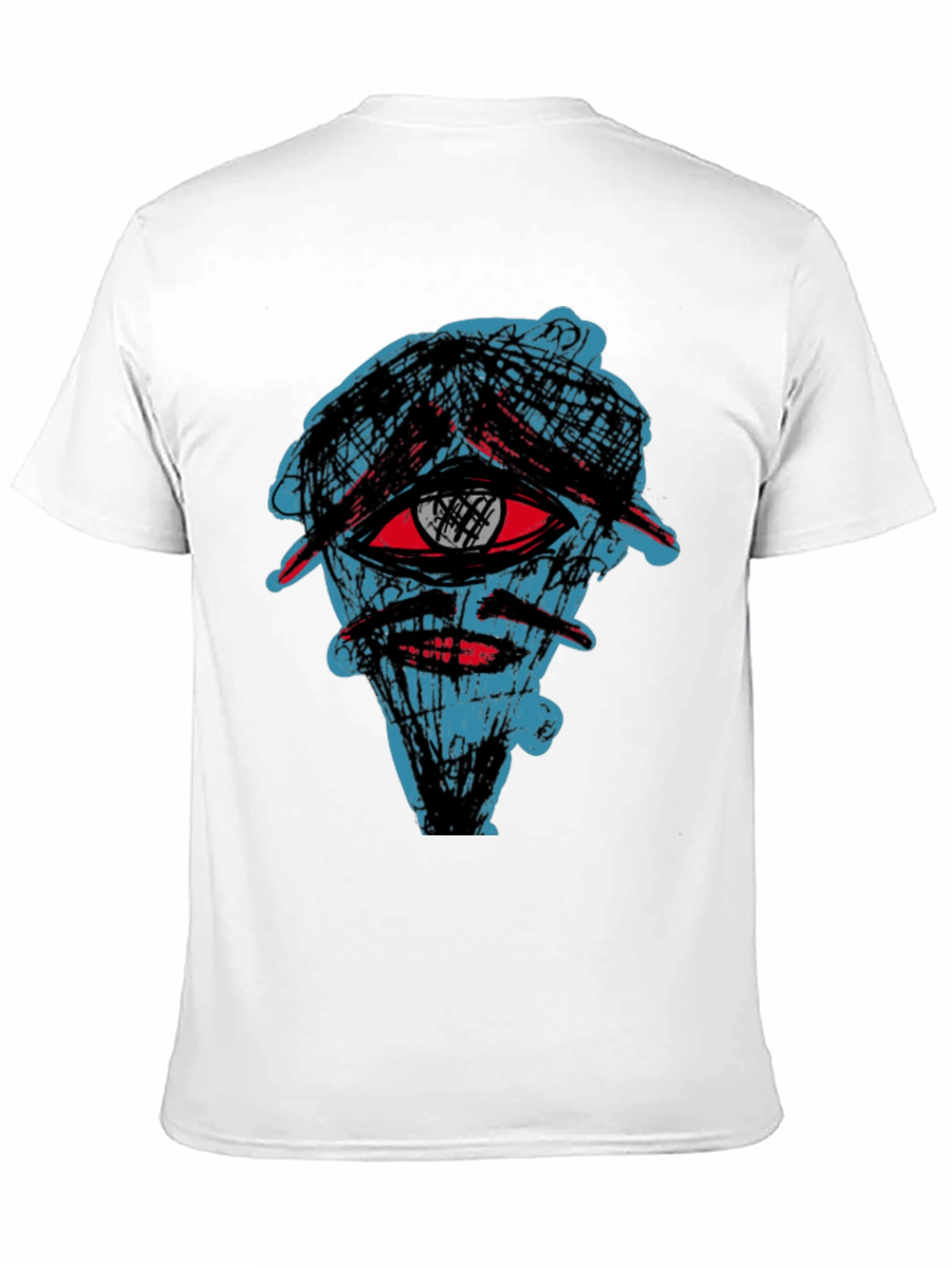 Abstract Eye Graphic Tee - Black Cotton Shirt